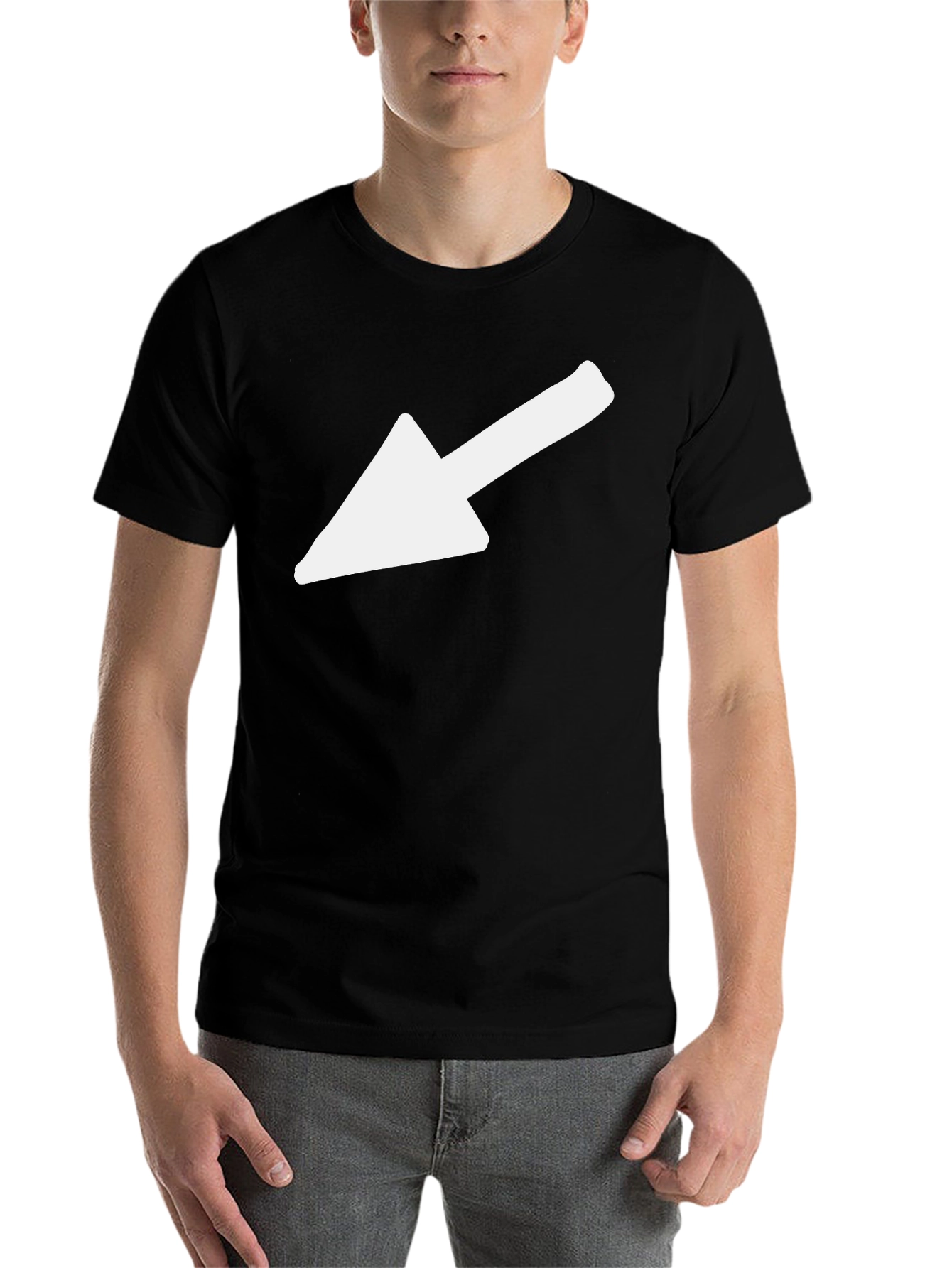 Black Arrow Graphic Tee - Casual Black T-Shirt view 7