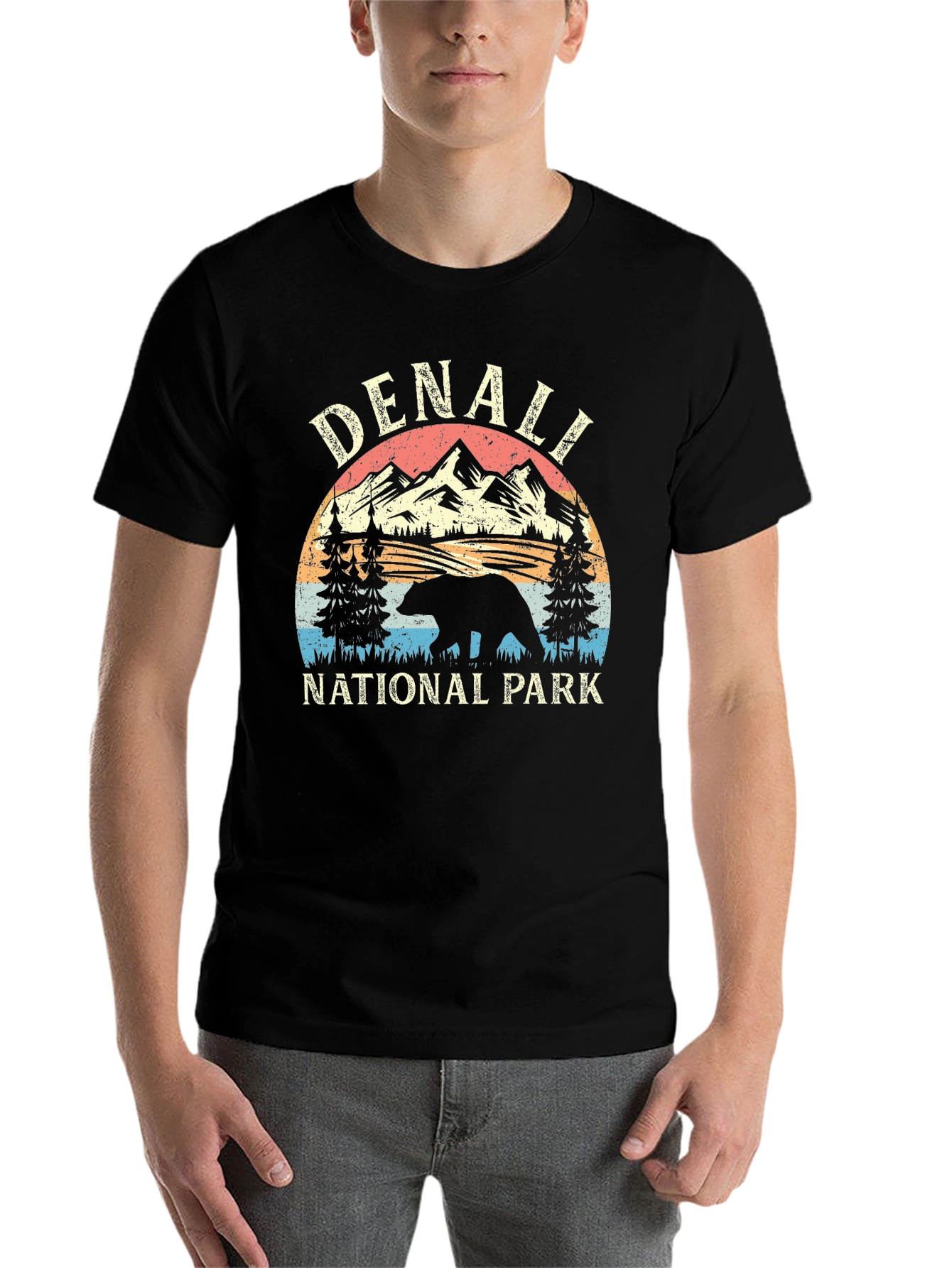 Black Denali National Park Bear T-Shirt view 7