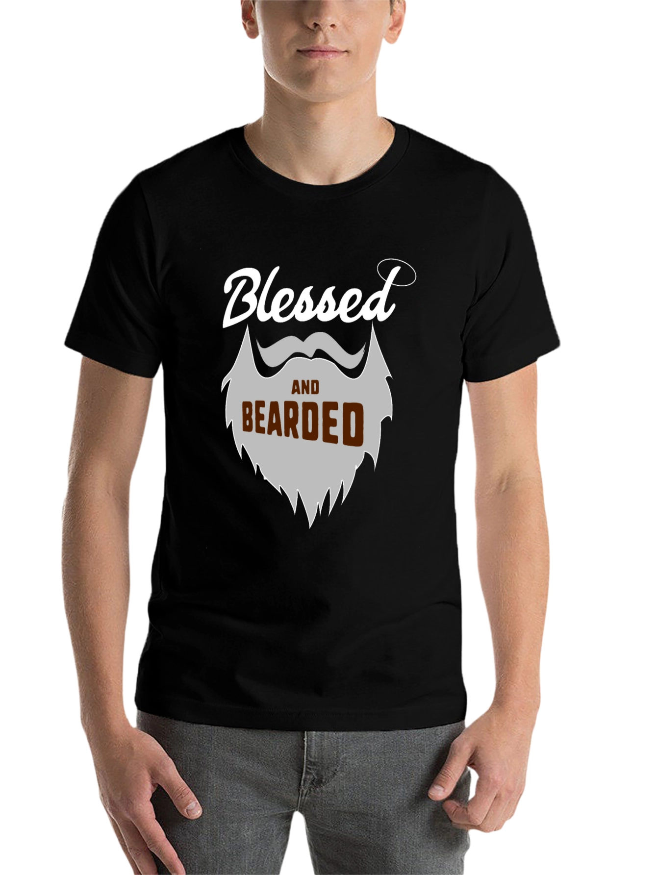 Black Blessed and Bearded Graphic T-Shirt view 7