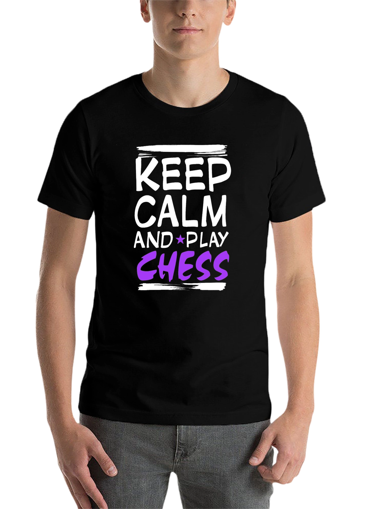 Black Keep Calm and Play Chess T-Shirt view 7