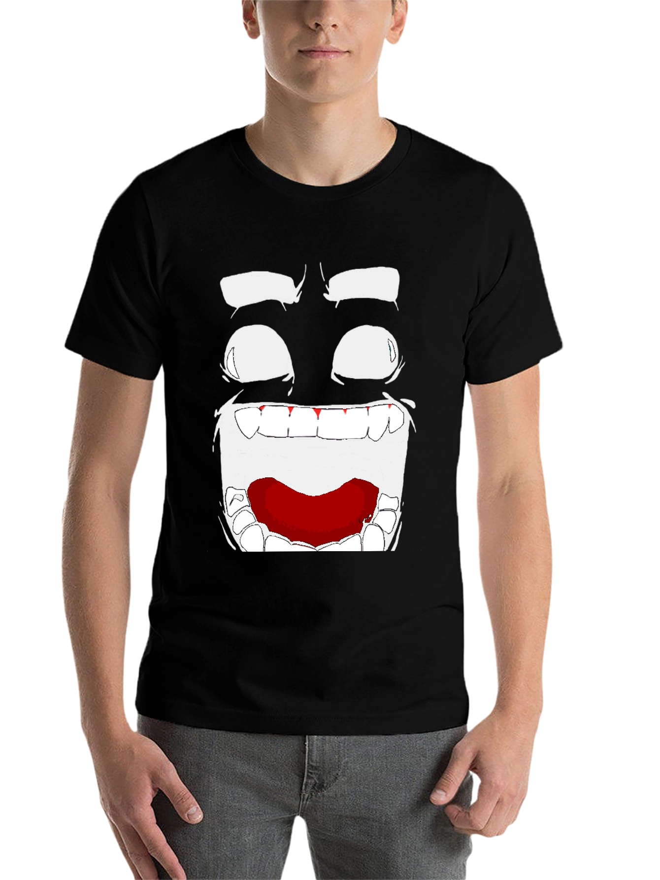 Black Abstract Face Graphic T-Shirt view 7