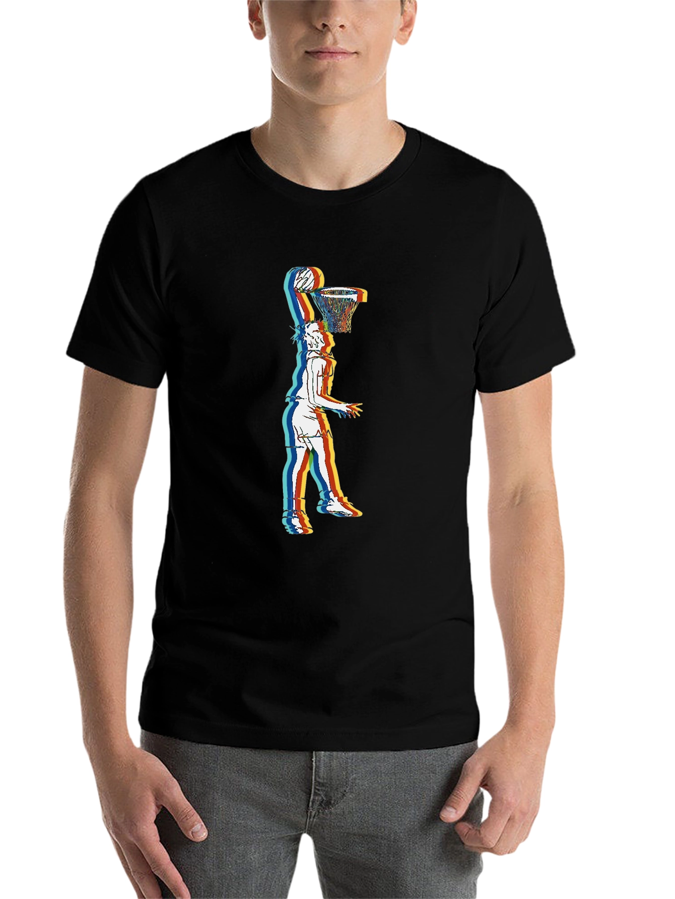 Black Basketball Dunk Graphic Tee - Stylish Streetwear view 7