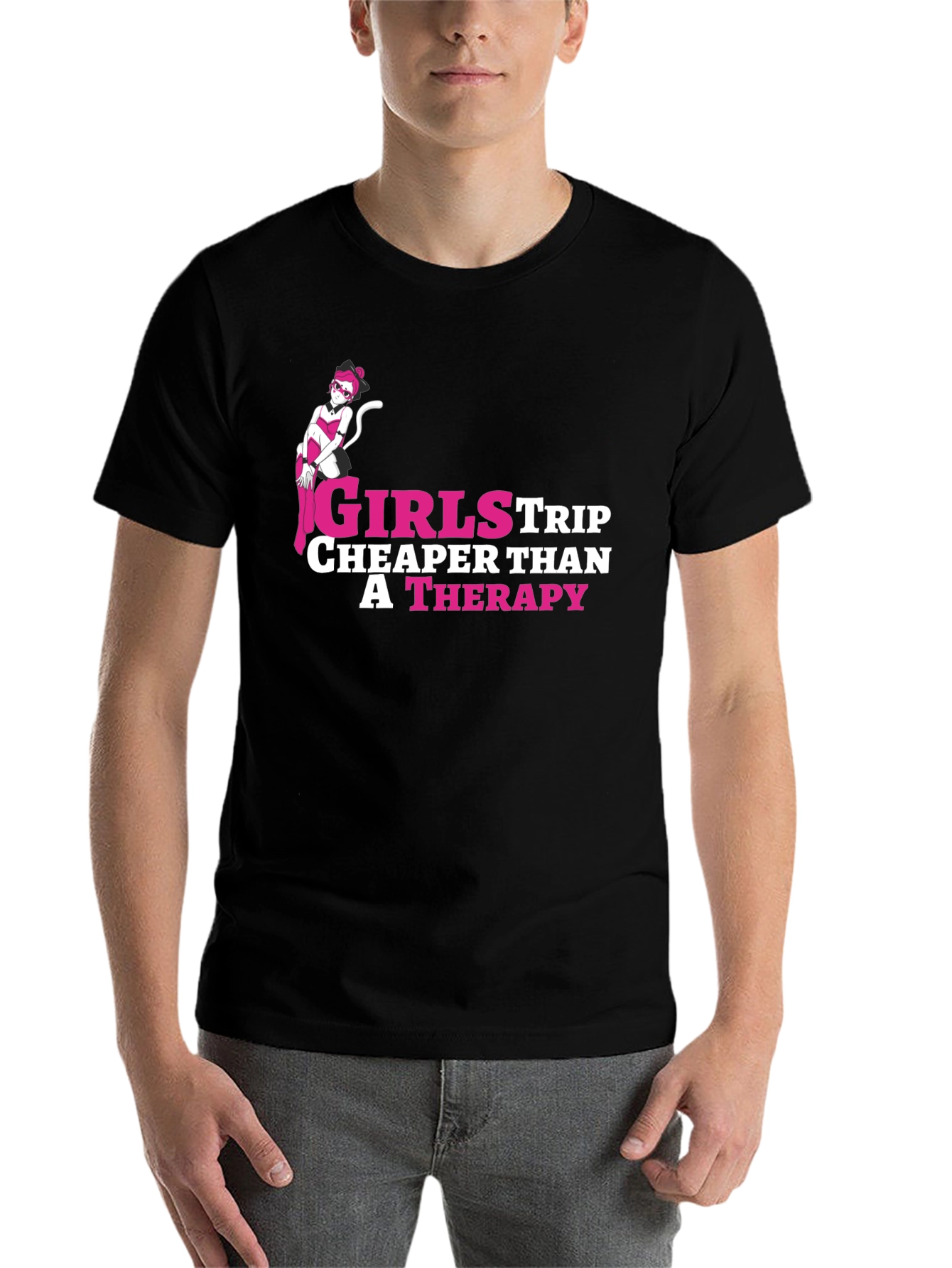 Black Girls Trip Therapy T-Shirt - Novelty Graphic Tee view 7