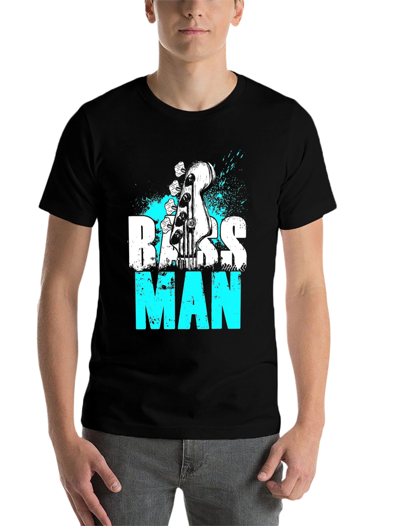 Black Bassman Graphic Tee - Musician T-Shirt view 7