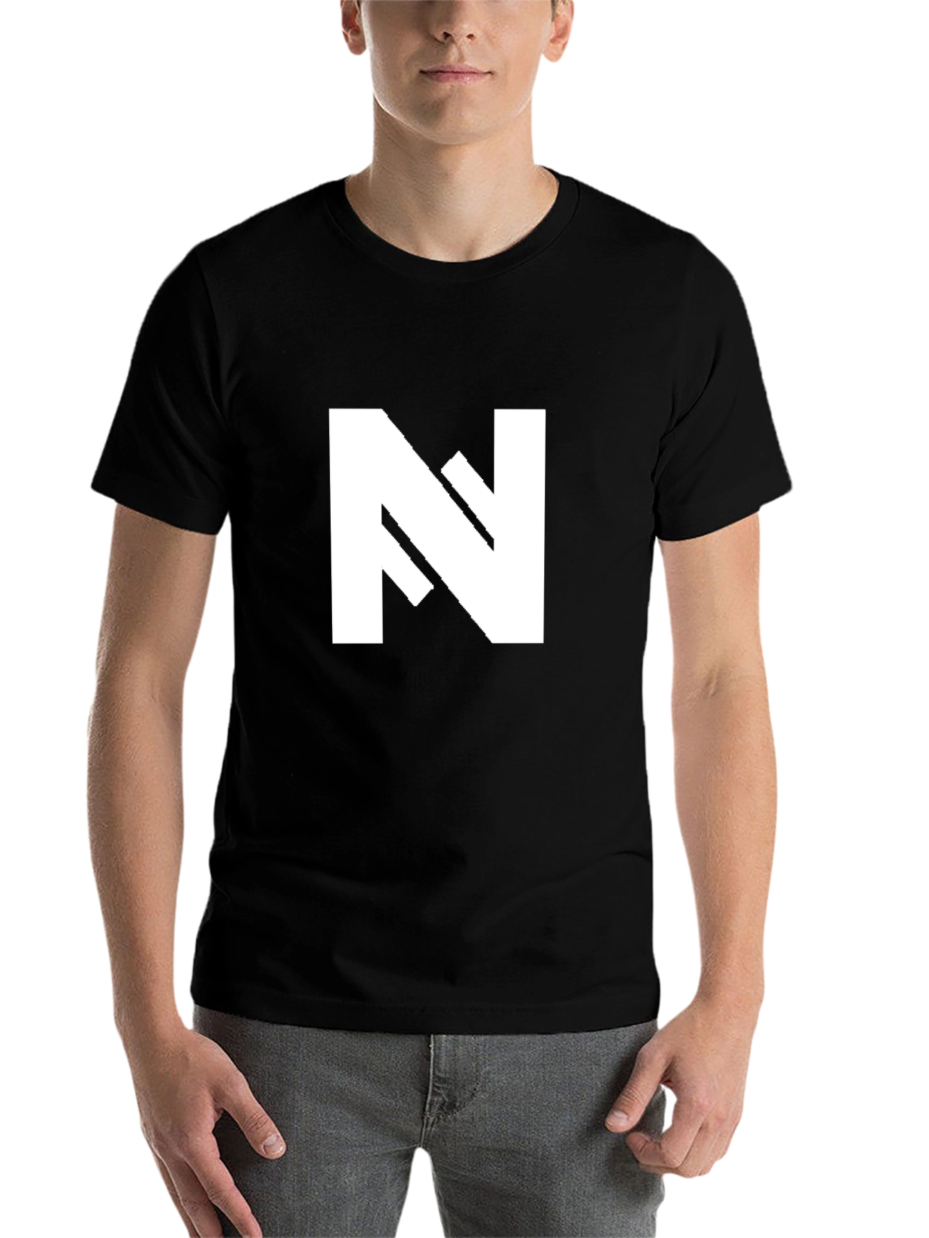 Black Bold Black T-Shirt with White 'N' Logo view 7