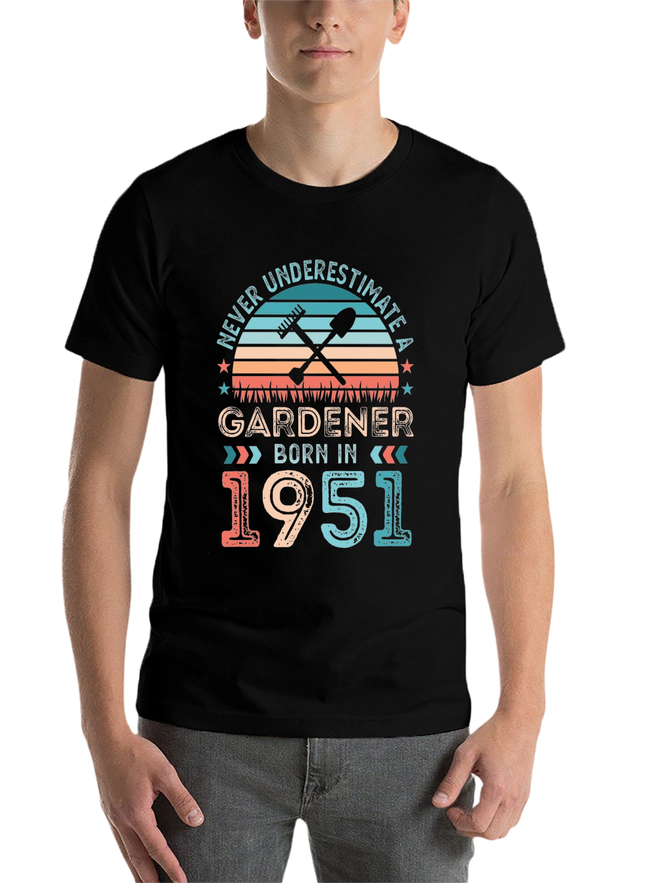 Black Gardener Born In 1951 Graphic Tee view 7