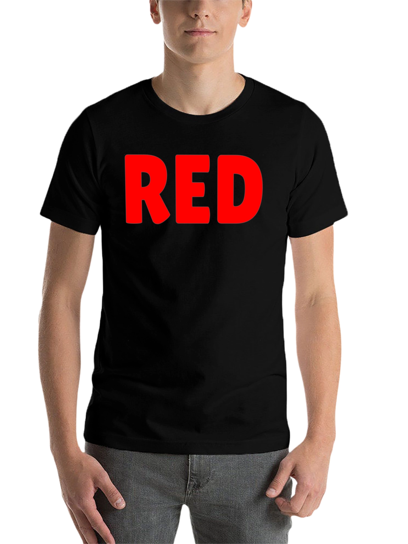Black Red Graphic Print Black T-Shirt view 7