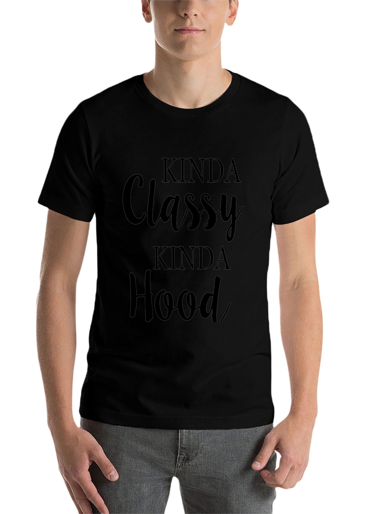 Black Kinda Classy Kinda Hood Graphic Tee view 7