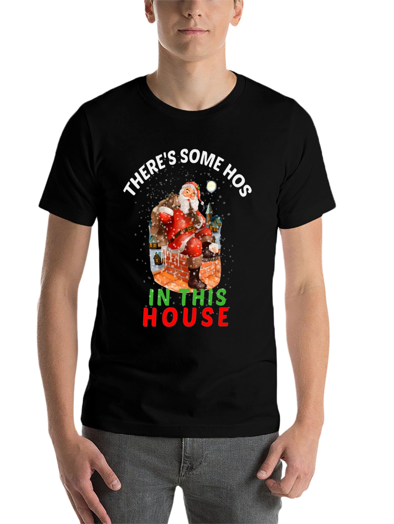 Black There's Some Hos In This House Holiday Shirt view 7