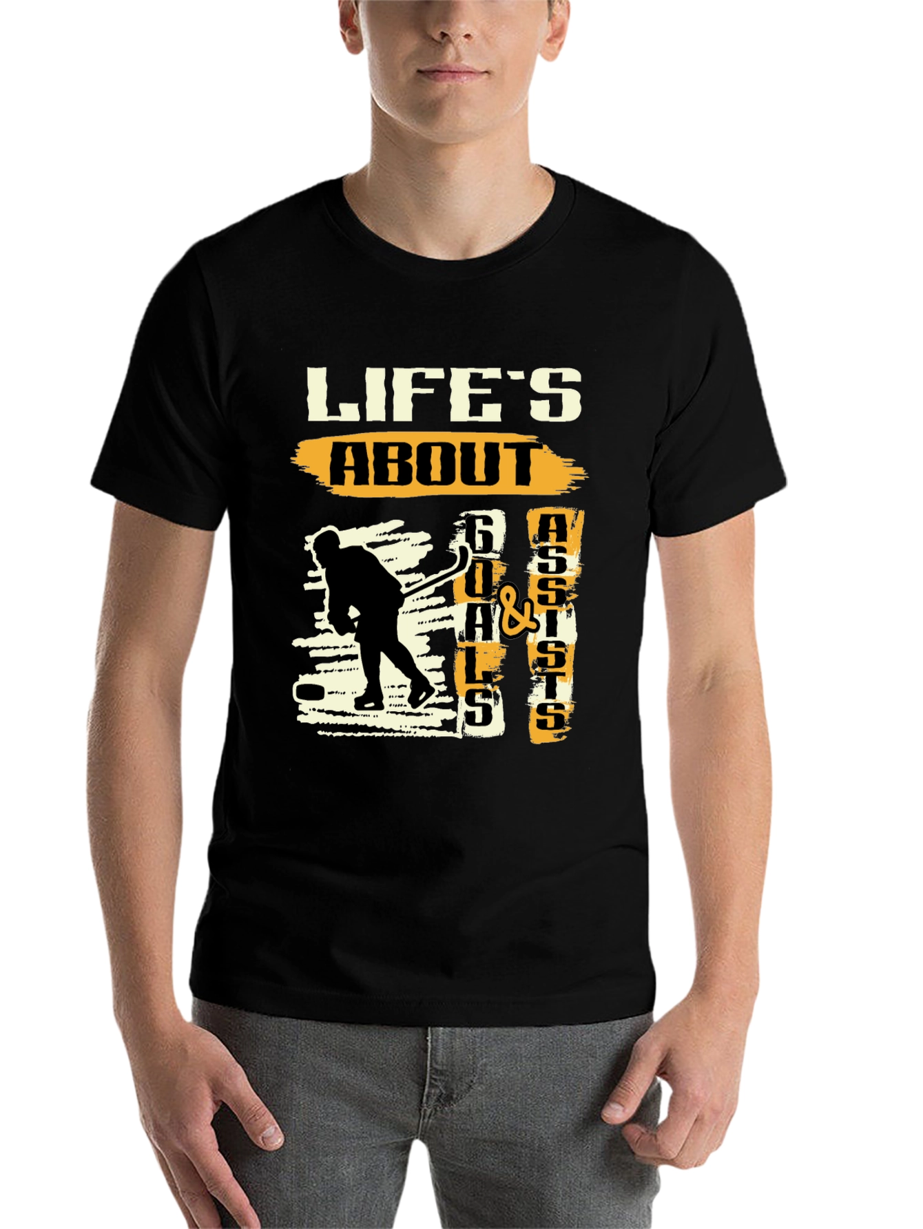 Black Life's About Goals & Assists T-Shirt view 7