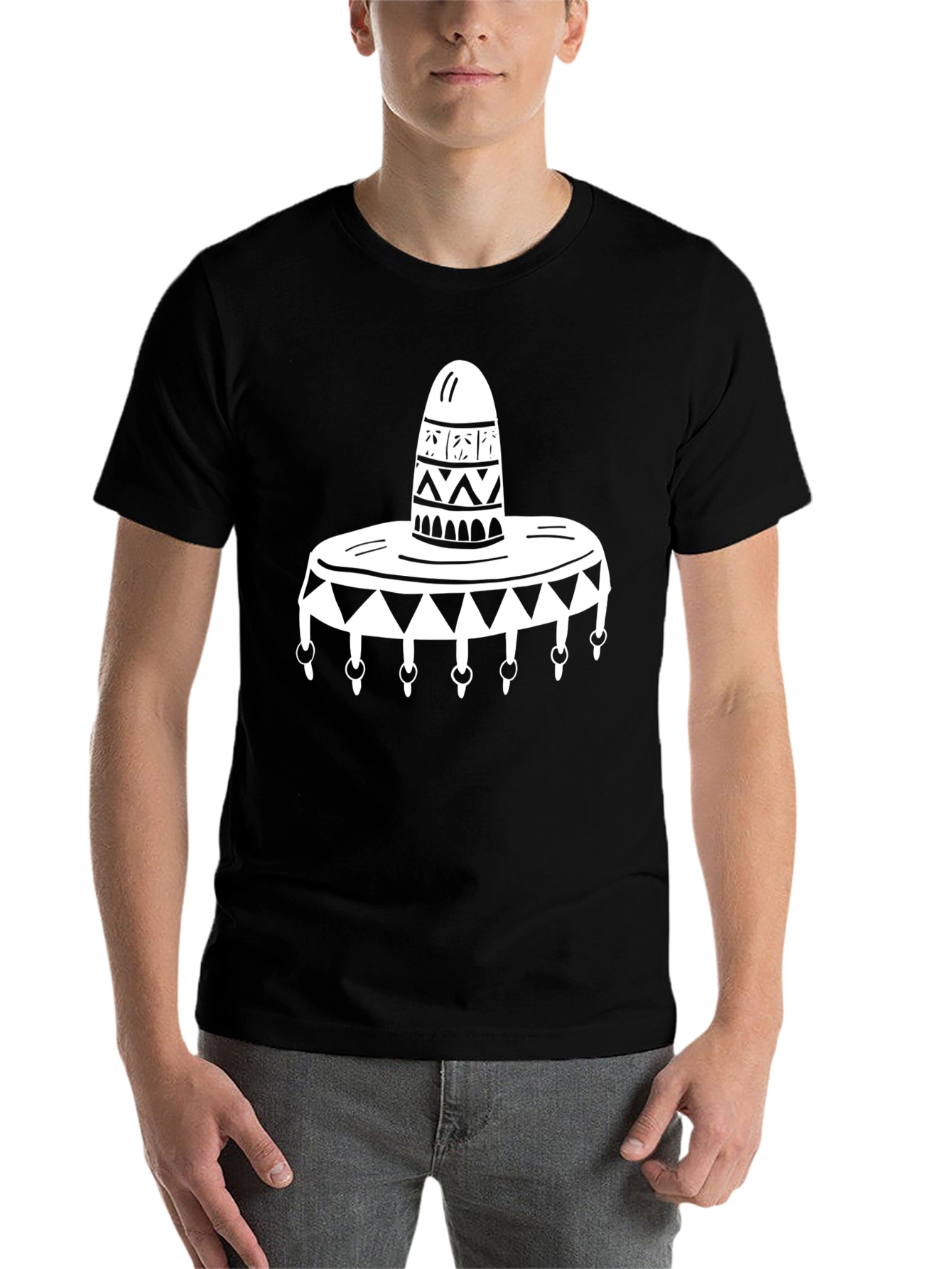 Black Sombrero Graphic Tee - Casual Black T-Shirt view 7