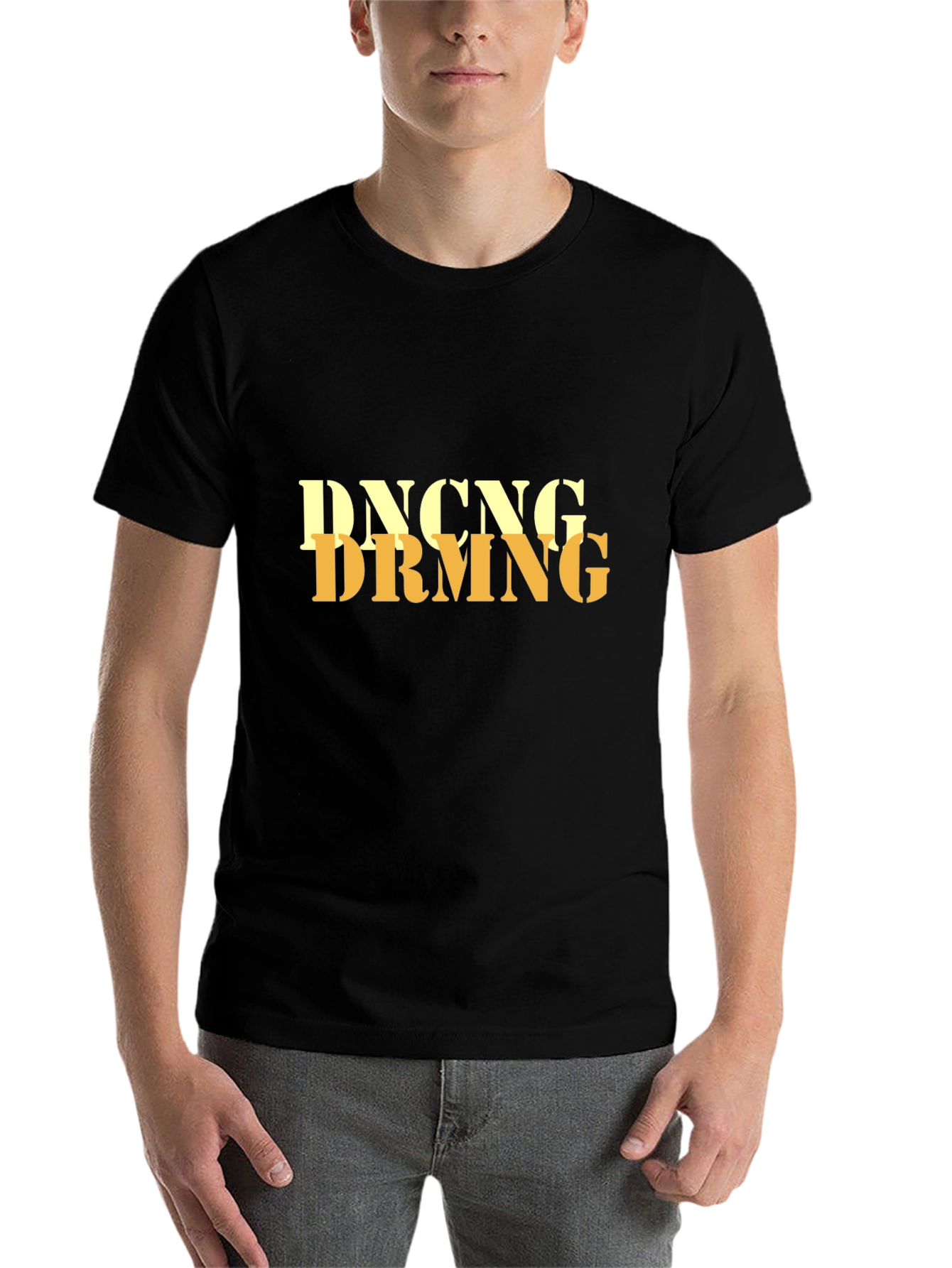 Black Dancing Dreaming Men's Black T-Shirt view 7