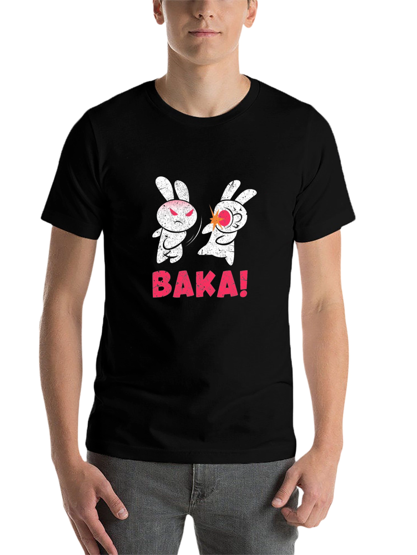Black Baka Funny Bunny Slap T-Shirt view 7
