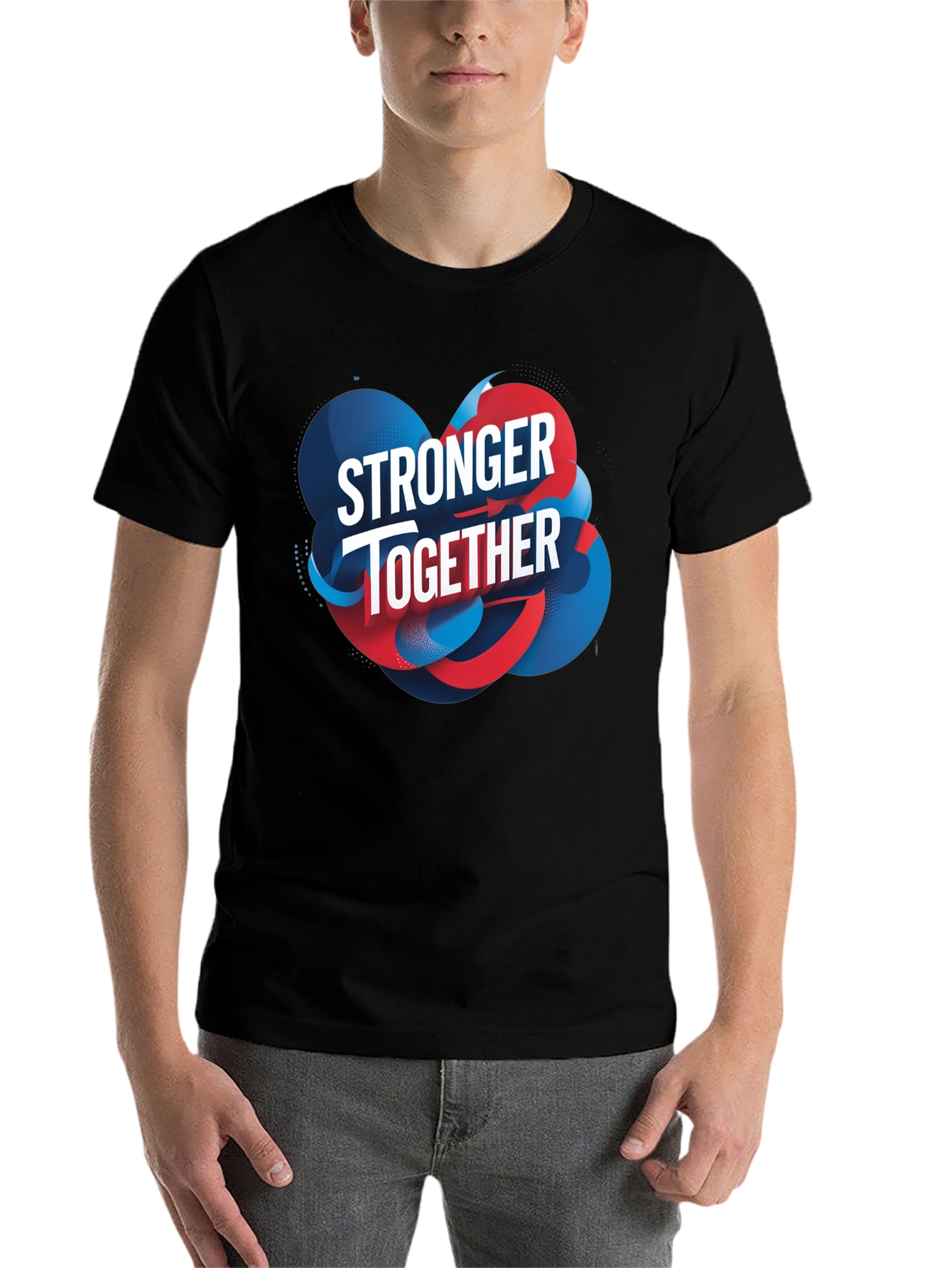 Black Stronger Together Graphic Black T-Shirt view 7
