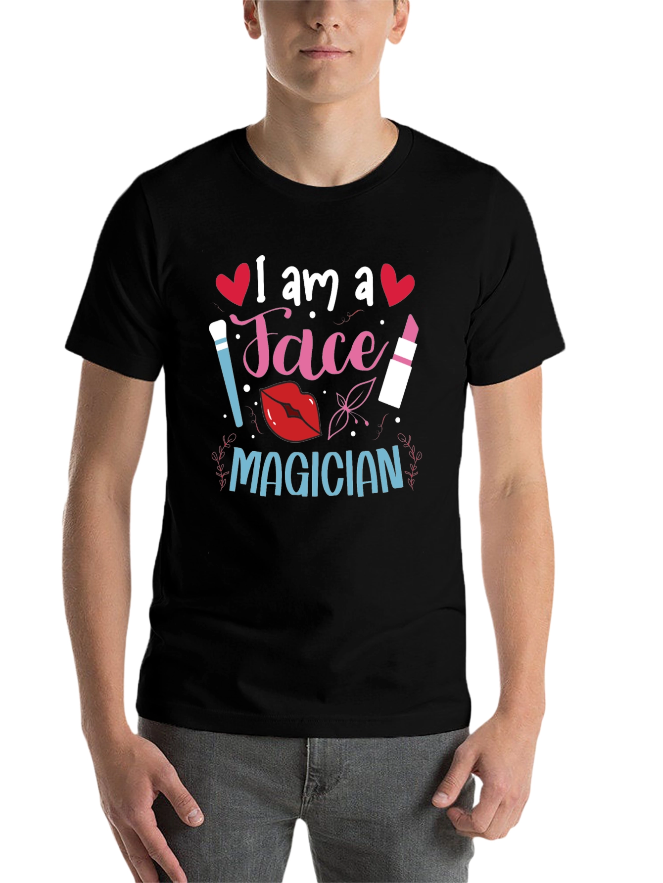 Black Face Magician T-Shirt - Makeup Artist Apparel view 7