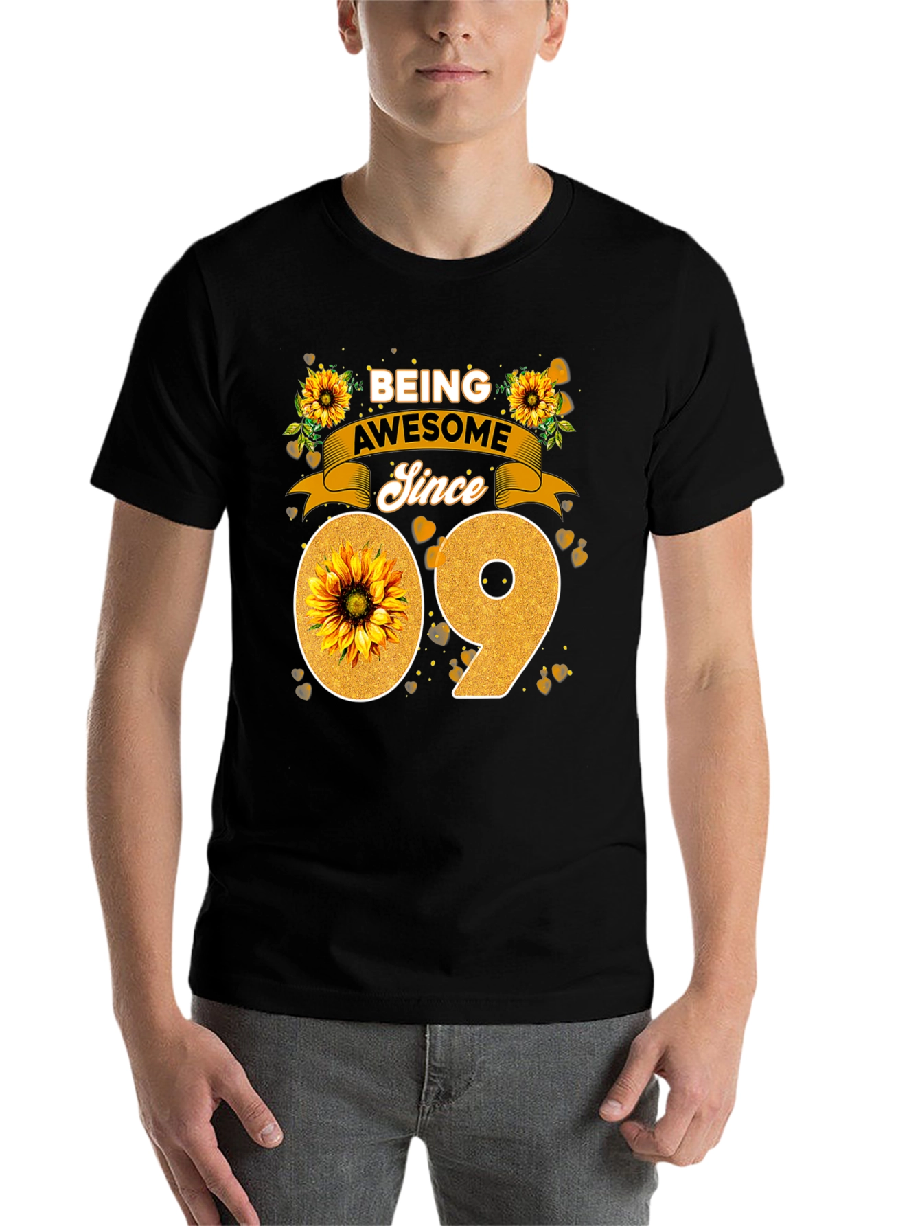 Black Being Awesome Since 09 Sunflower Tee view 7