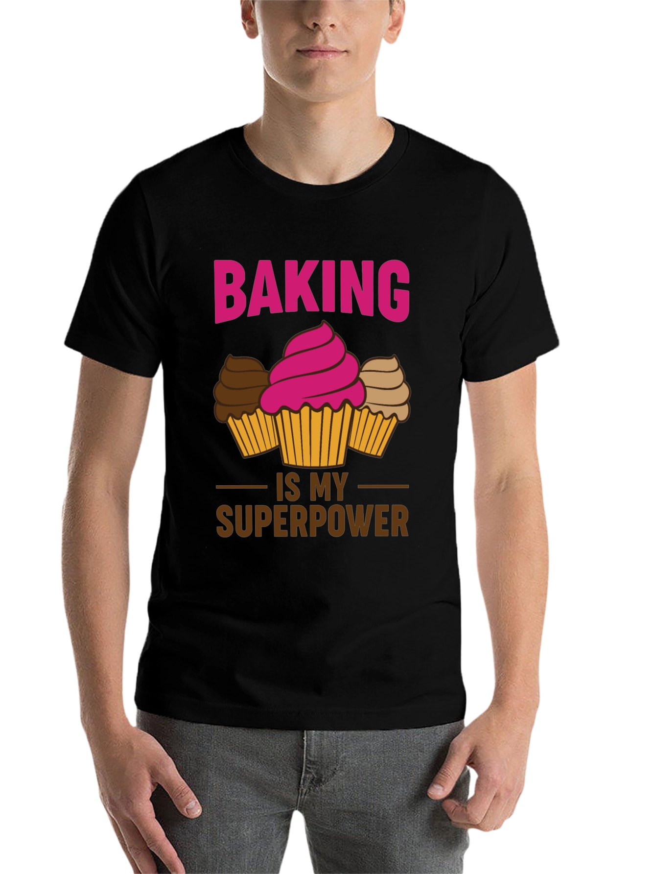 Black Baking is My Superpower Graphic T-Shirt view 7