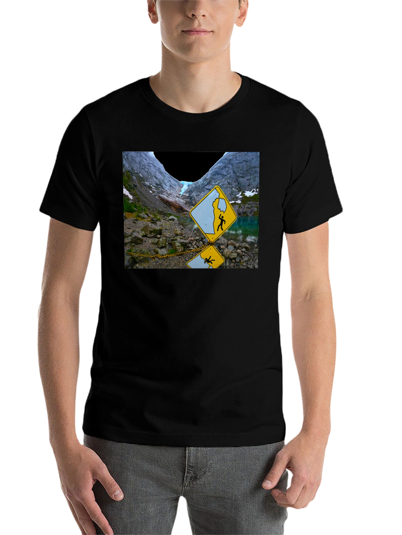 Black Glacier Hazard T-Shirt - Unique Design view 7