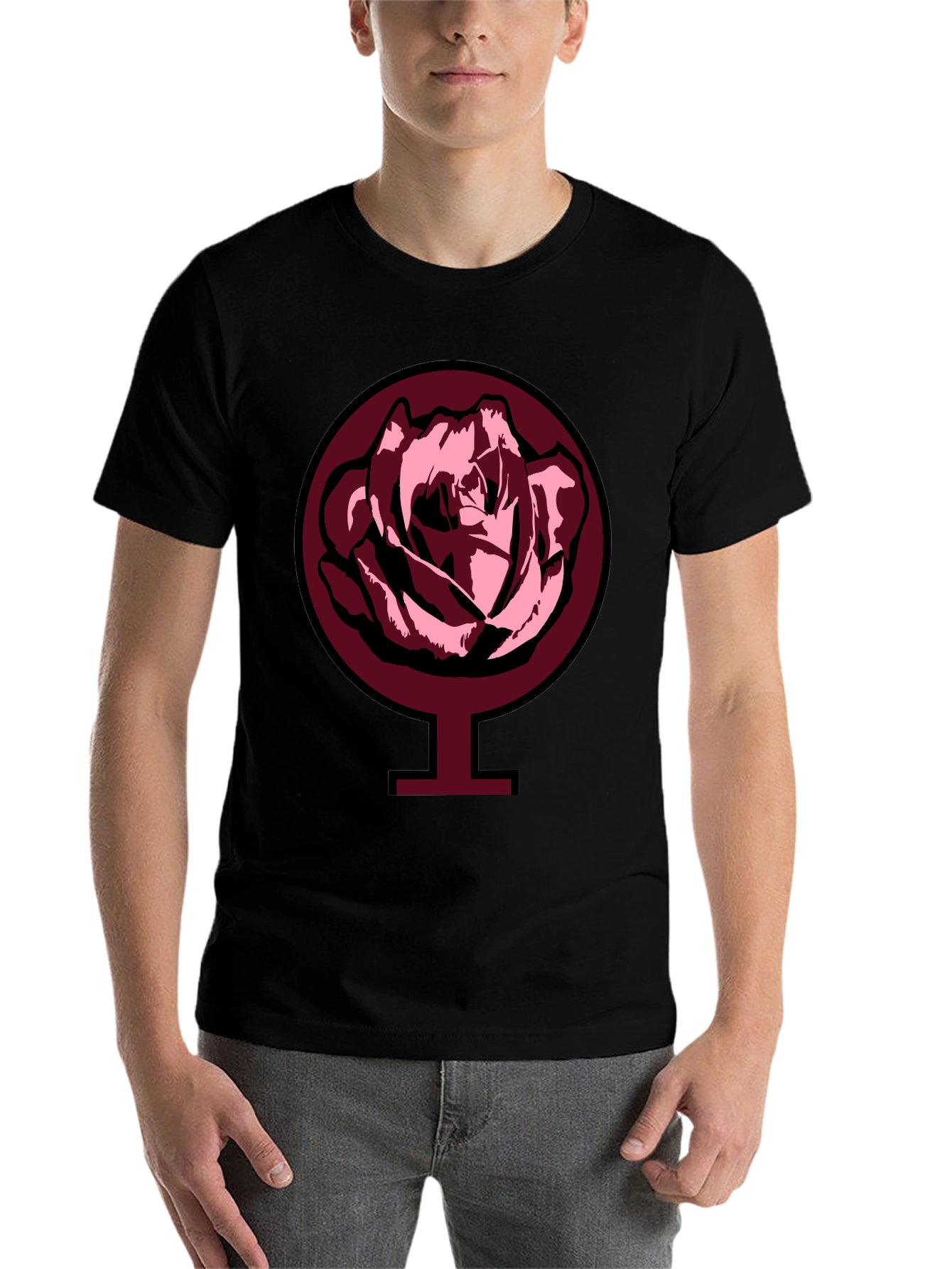 Black Rose Venus Symbol Graphic Tee - Black view 7