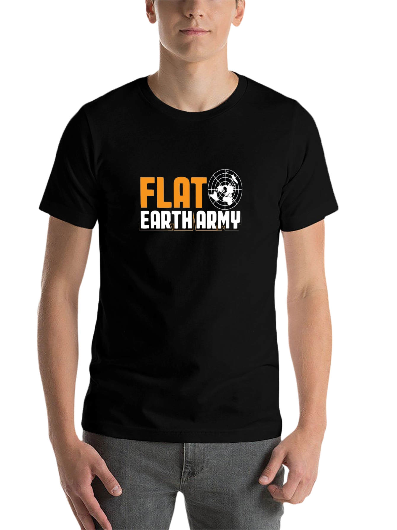 Black Flat Earth Army Graphic T-Shirt view 7