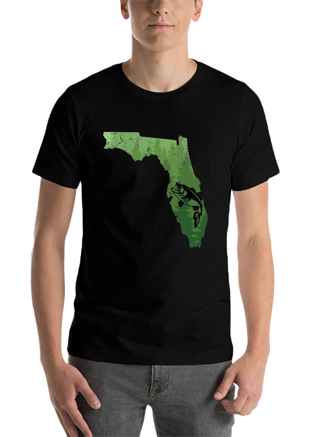 Black Florida Fishing Graphic T-Shirt view 7