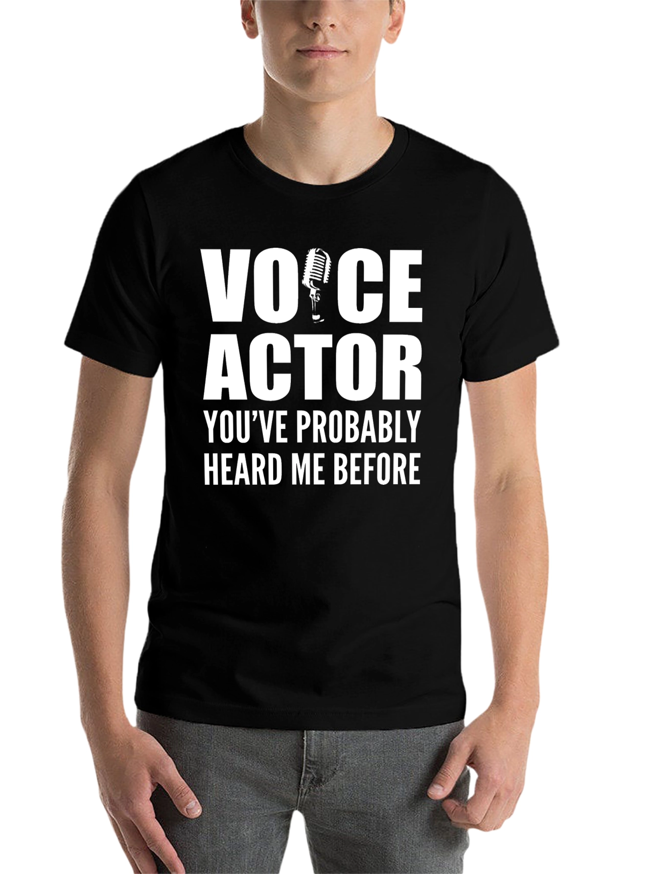 Black Voice Actor T-Shirt - Heard Me Before view 7