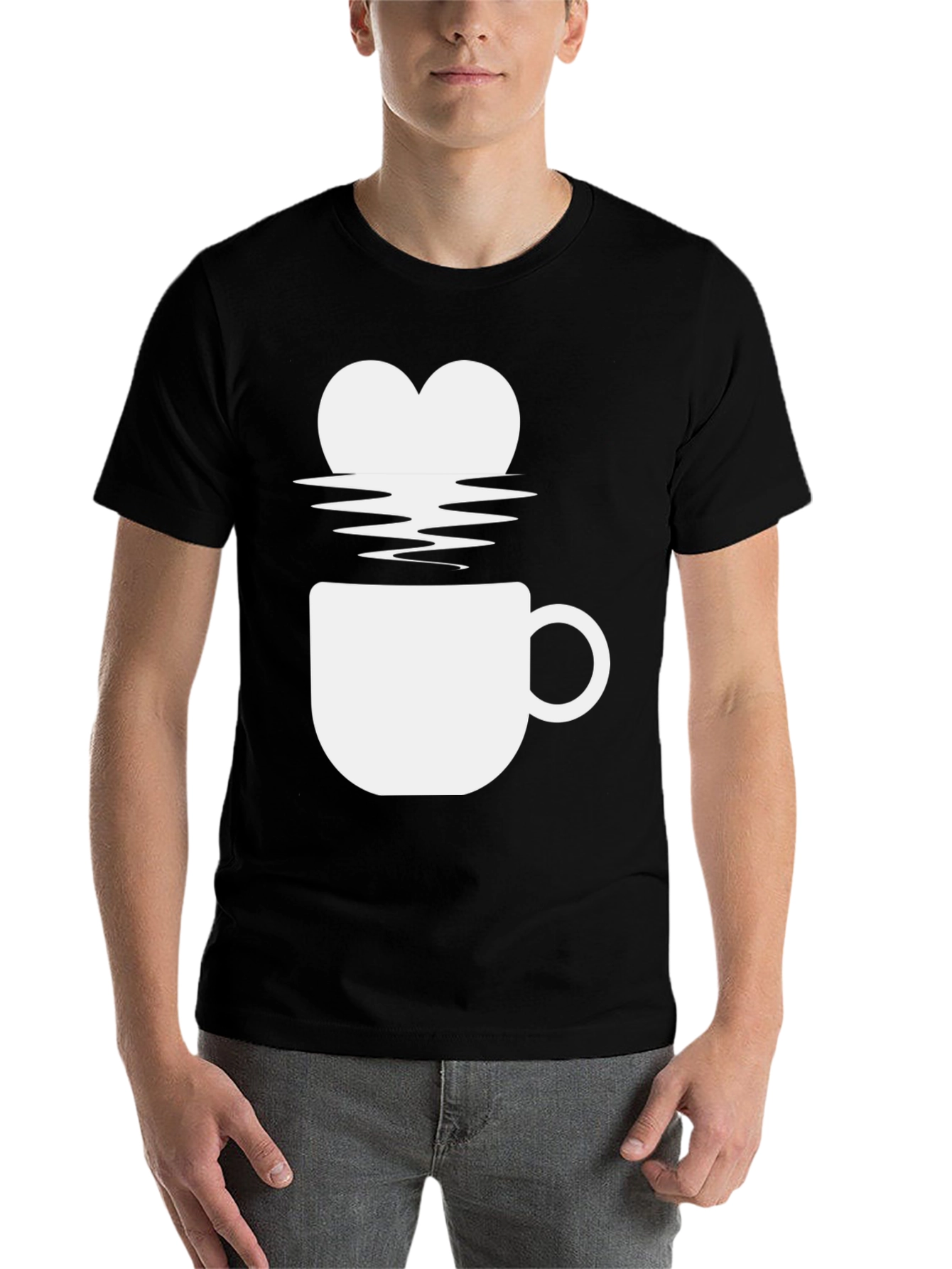 Black Heart Coffee Mug Graphic Tee view 7