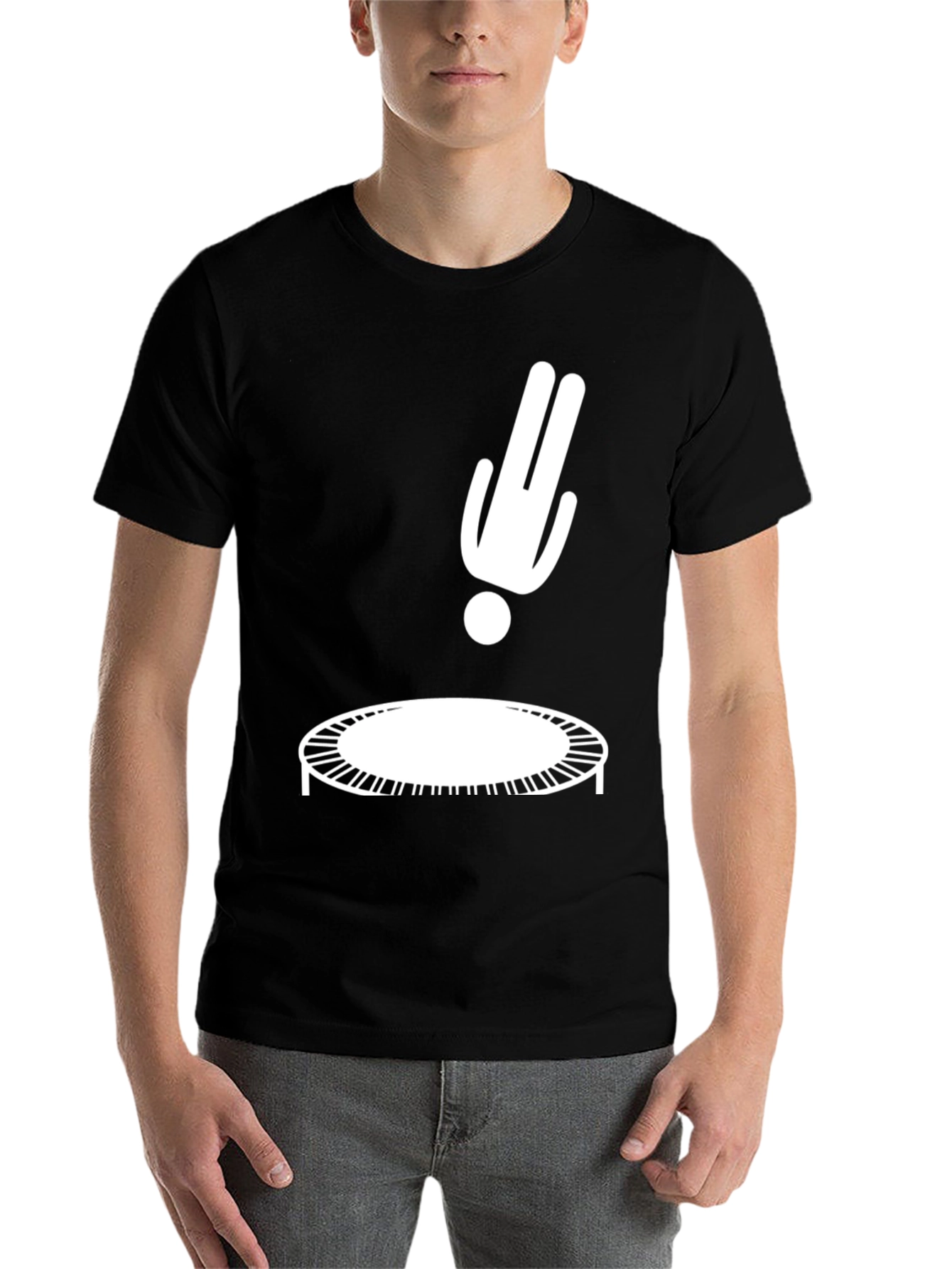 Black Trampoline T-Shirt: Funny Fall Design view 7