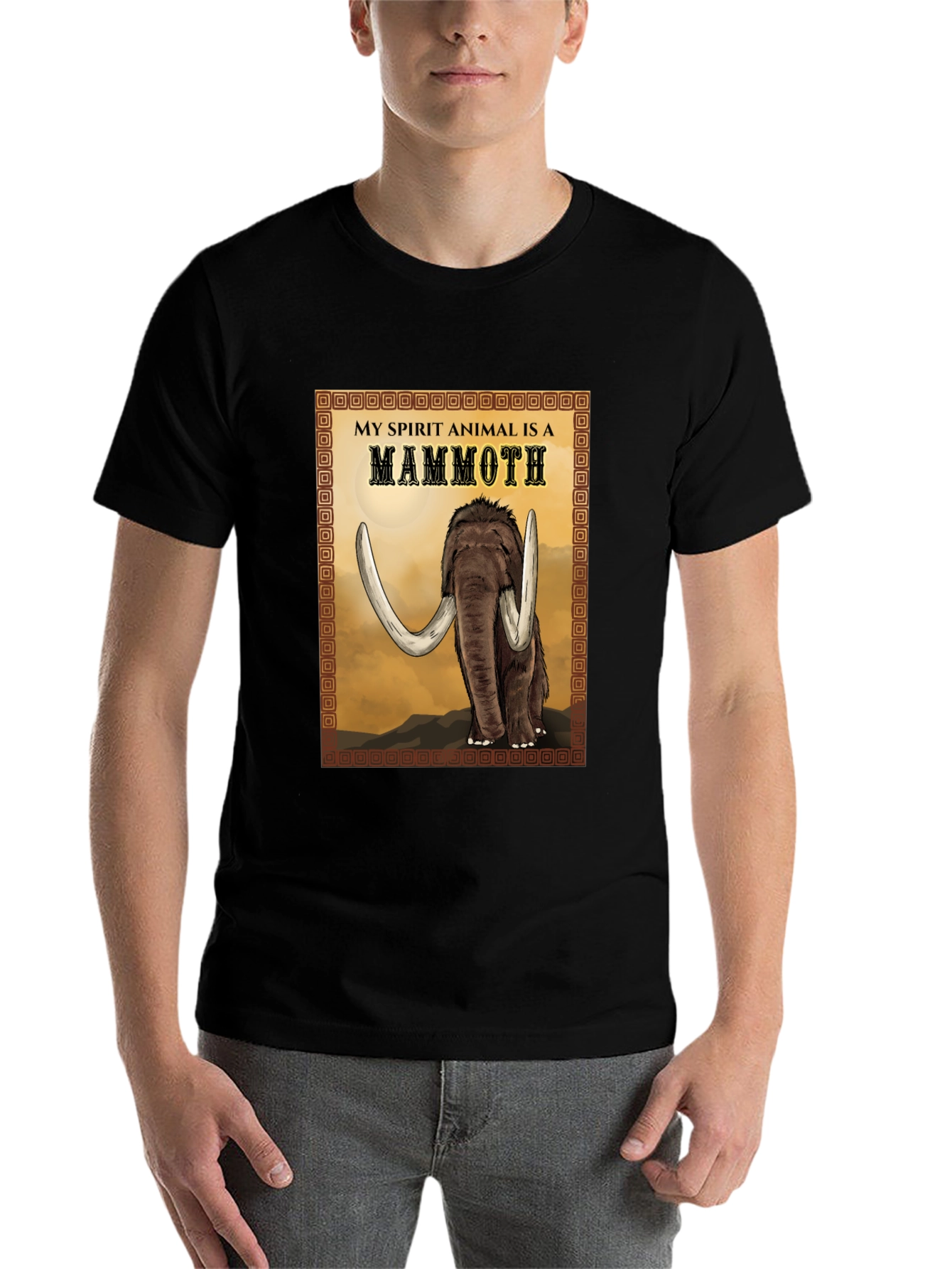 Black Mammoth Spirit Animal T-Shirt - Graphic Tee view 7
