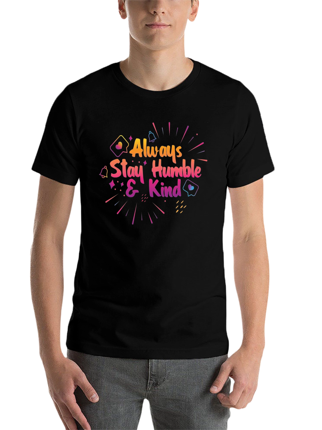 Black Always Stay Humble & Kind Graphic Tee view 7