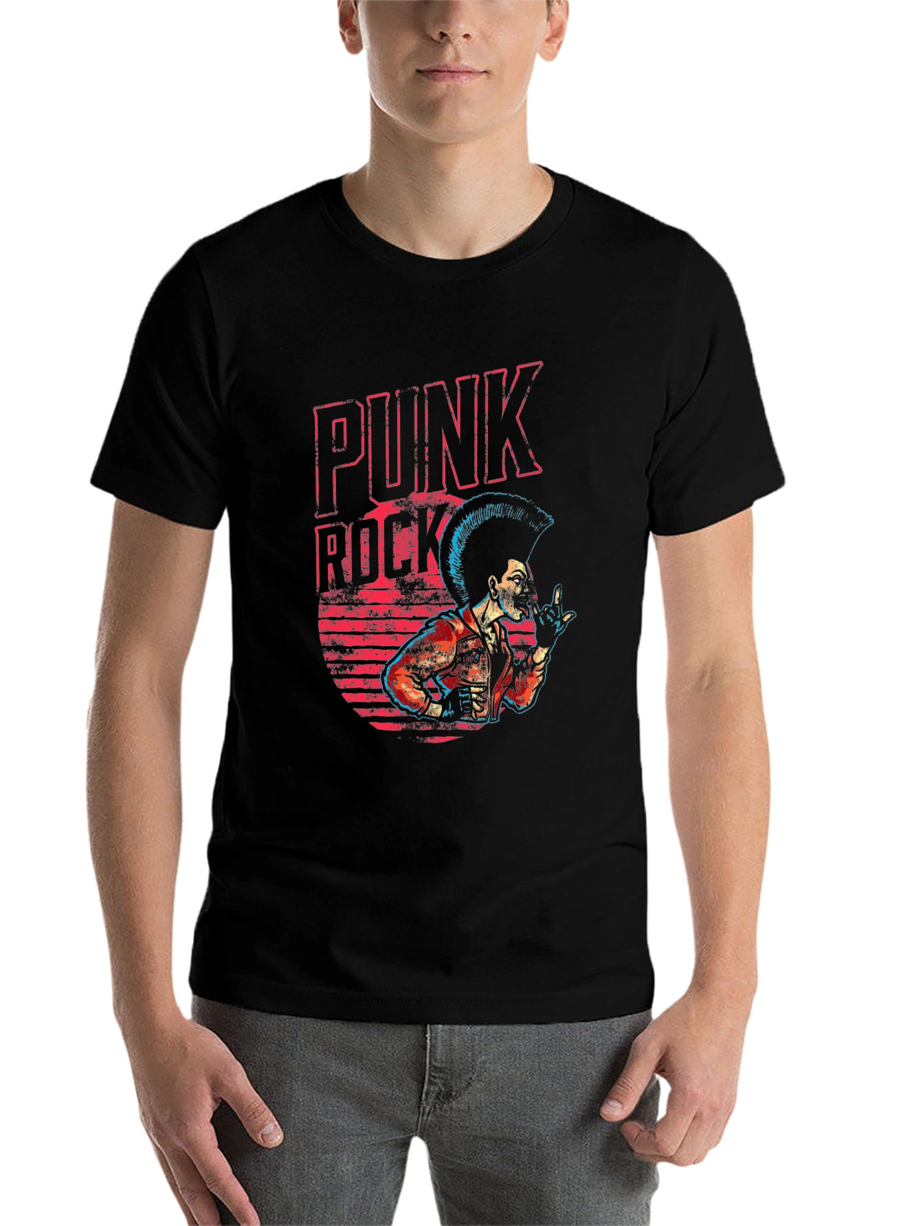 Black Punk Rock T-Shirt - Black Graphic Tee view 7