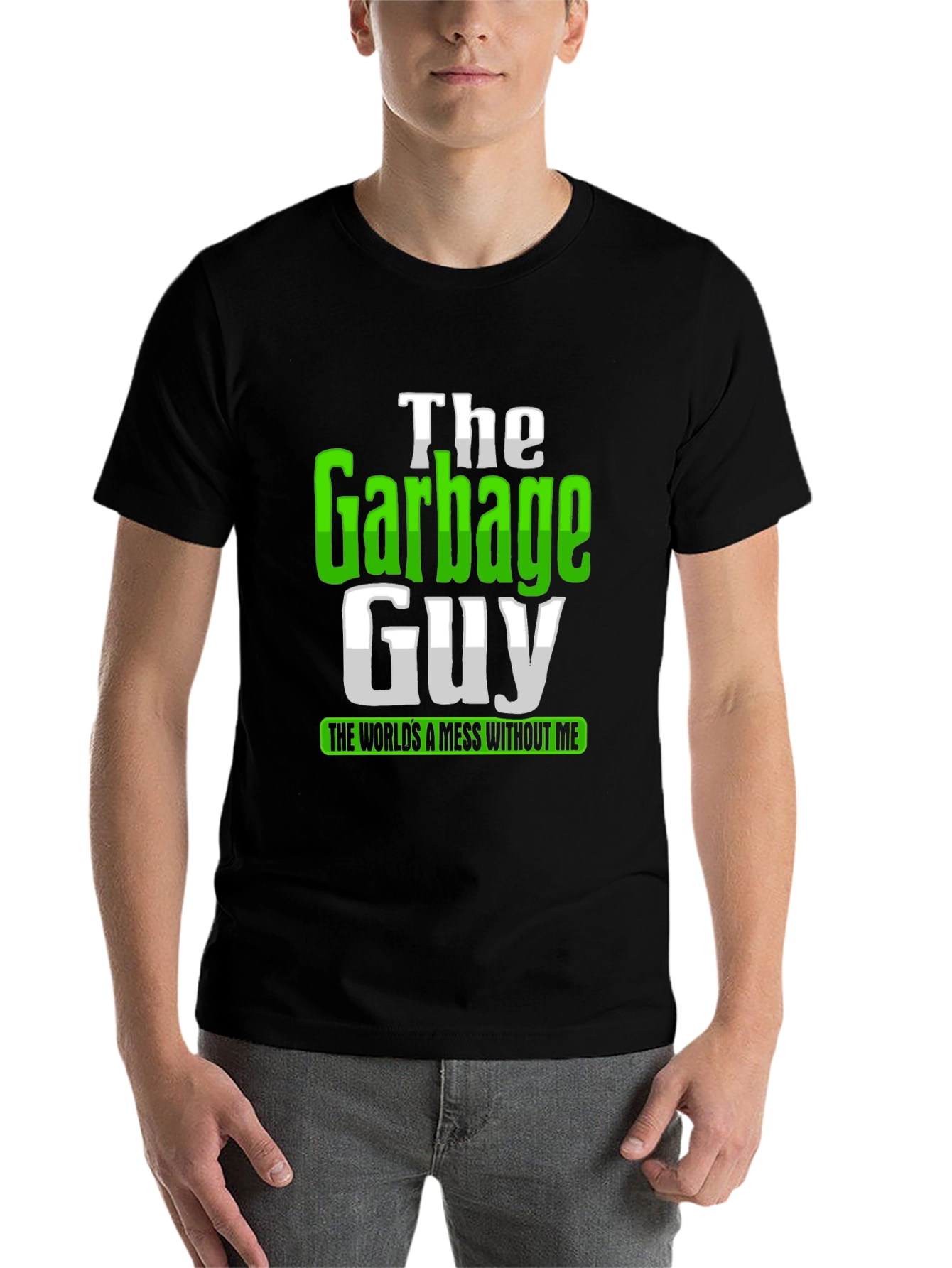 Black The Garbage Guy T-Shirt - Funny Sanitation Worker Tee view 7