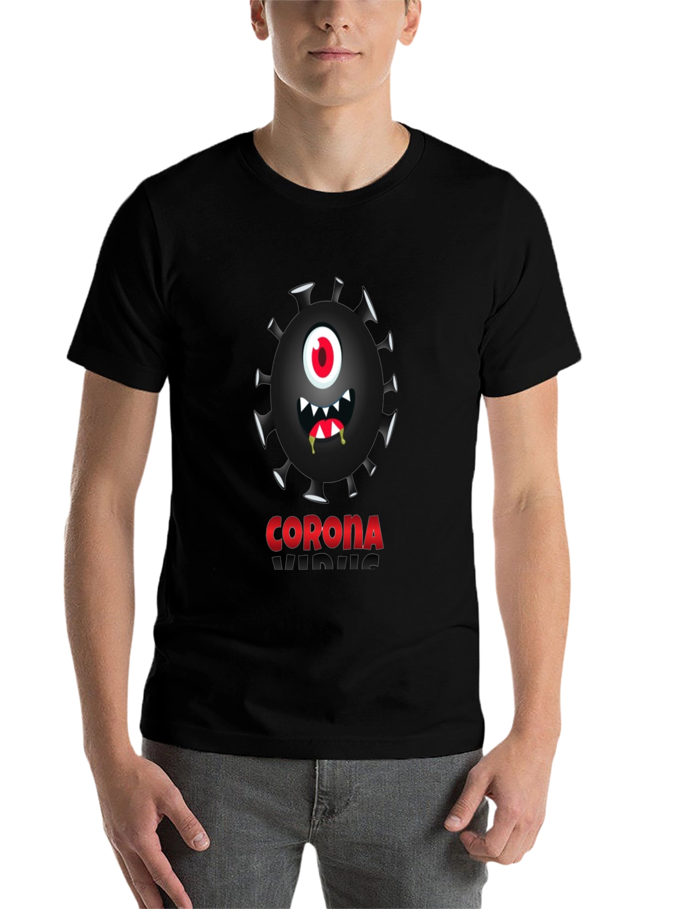 Black Corona Virus Graphic Novelty Tee view 7