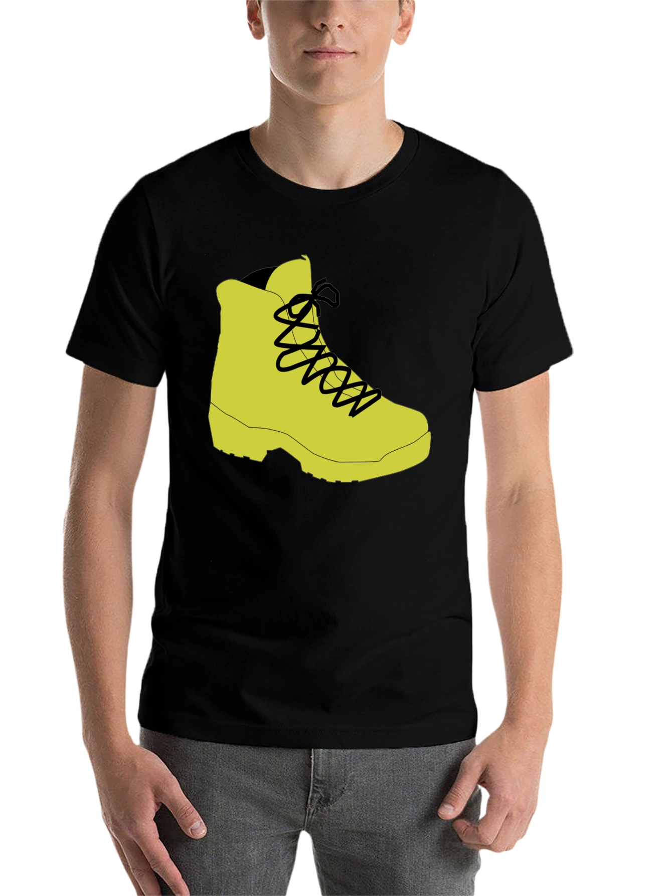 Black Hiking Boot Graphic Tee - Black view 7