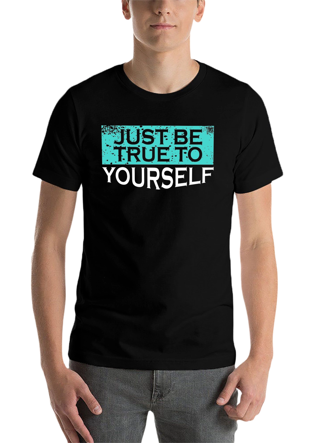 Black Just Be True To Yourself Graphic Tee view 7