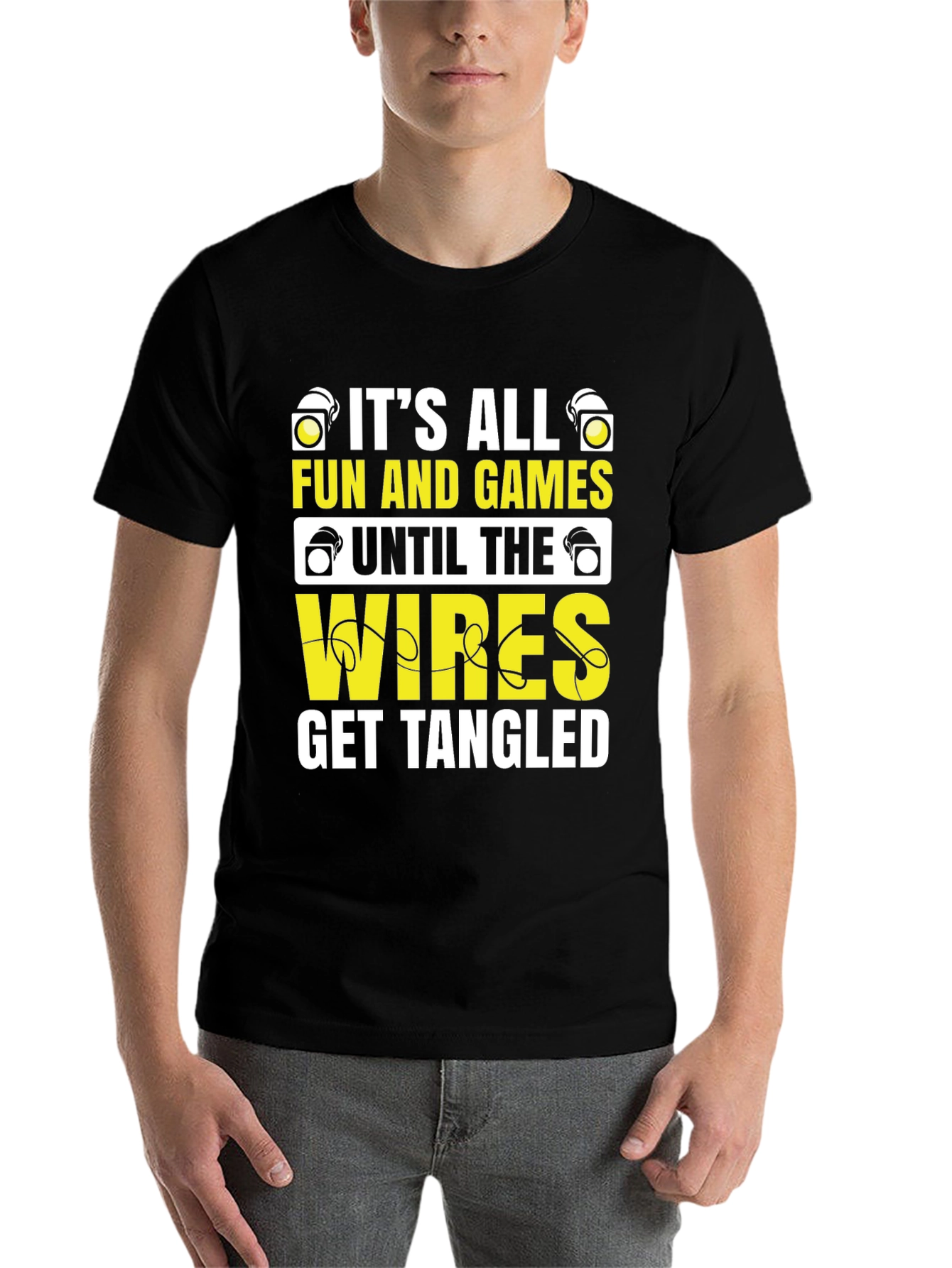 Black It's All Fun and Games Men's T-Shirt view 7