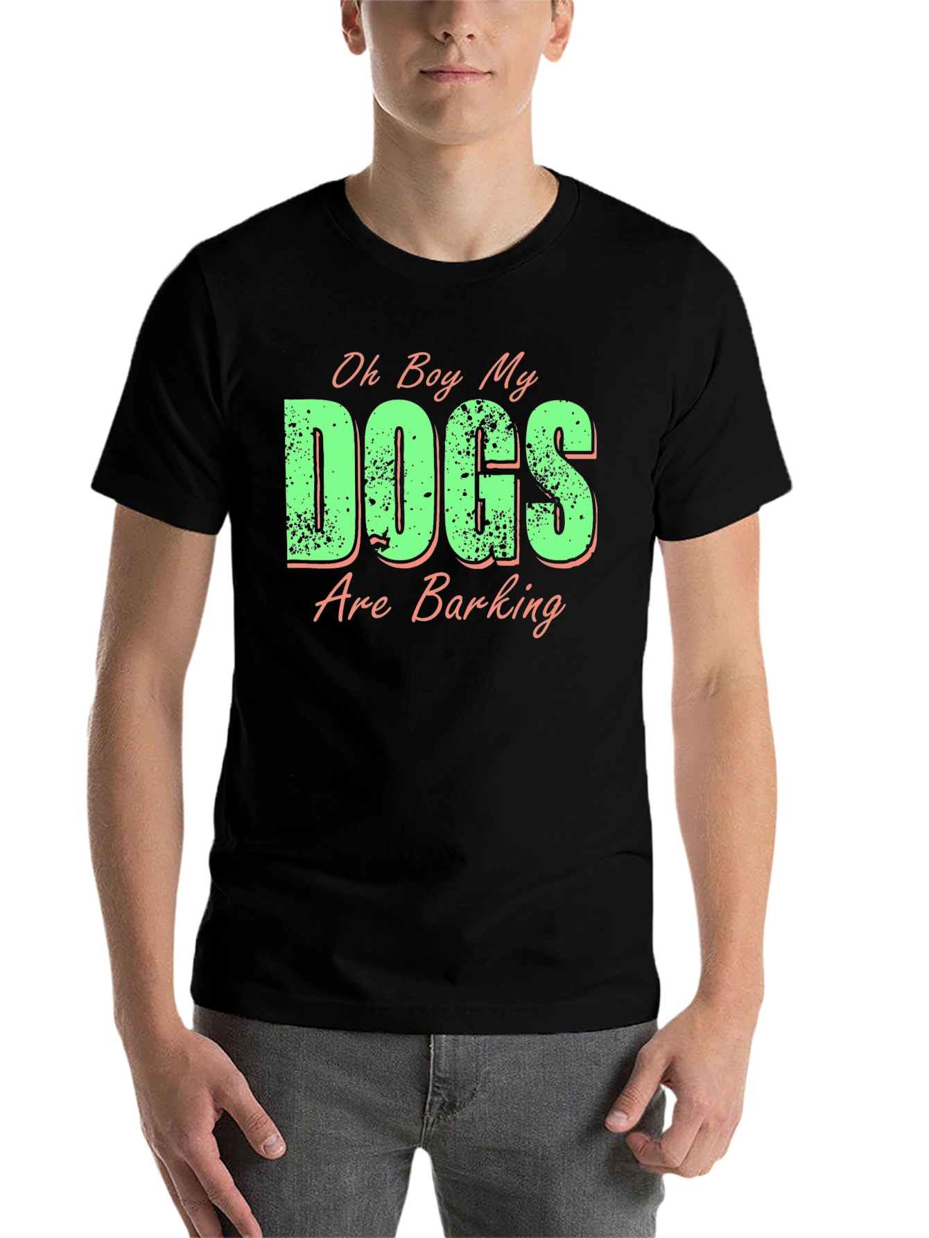 Black Funny "Dogs Are Barking" Graphic Tee view 7