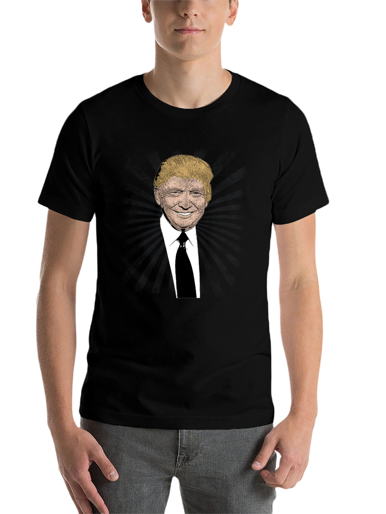 Black Trump Graphic Print Black T-Shirt view 7