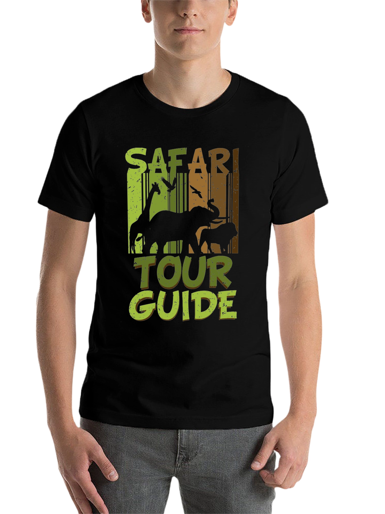Black Safari Tour Guide Graphic T-Shirt view 7