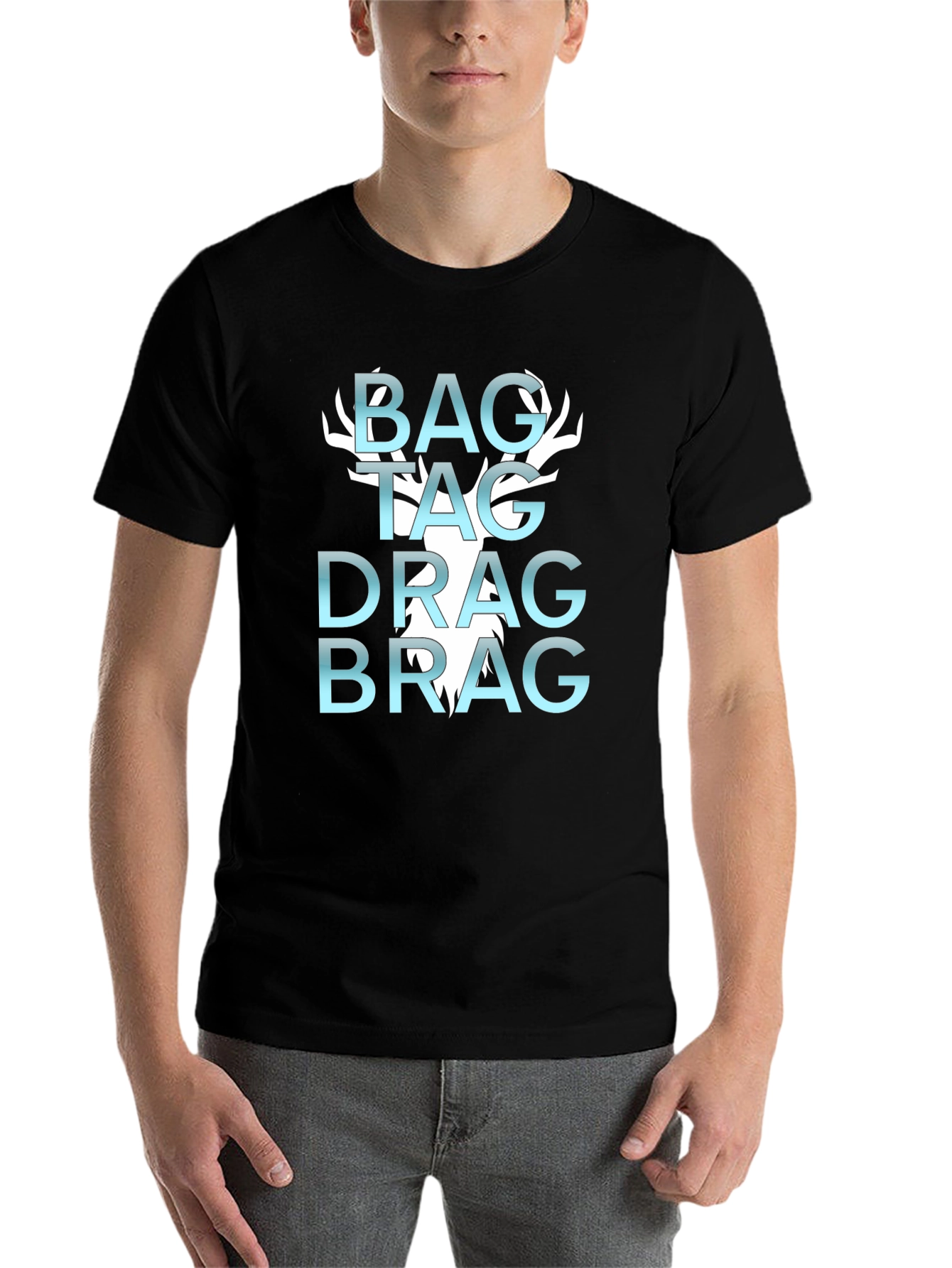 Black Bag Tag Drag Brag Graphic Tee view 7