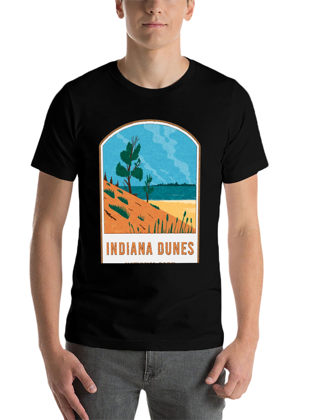 Black Indiana Dunes National Park Graphic Tee view 7