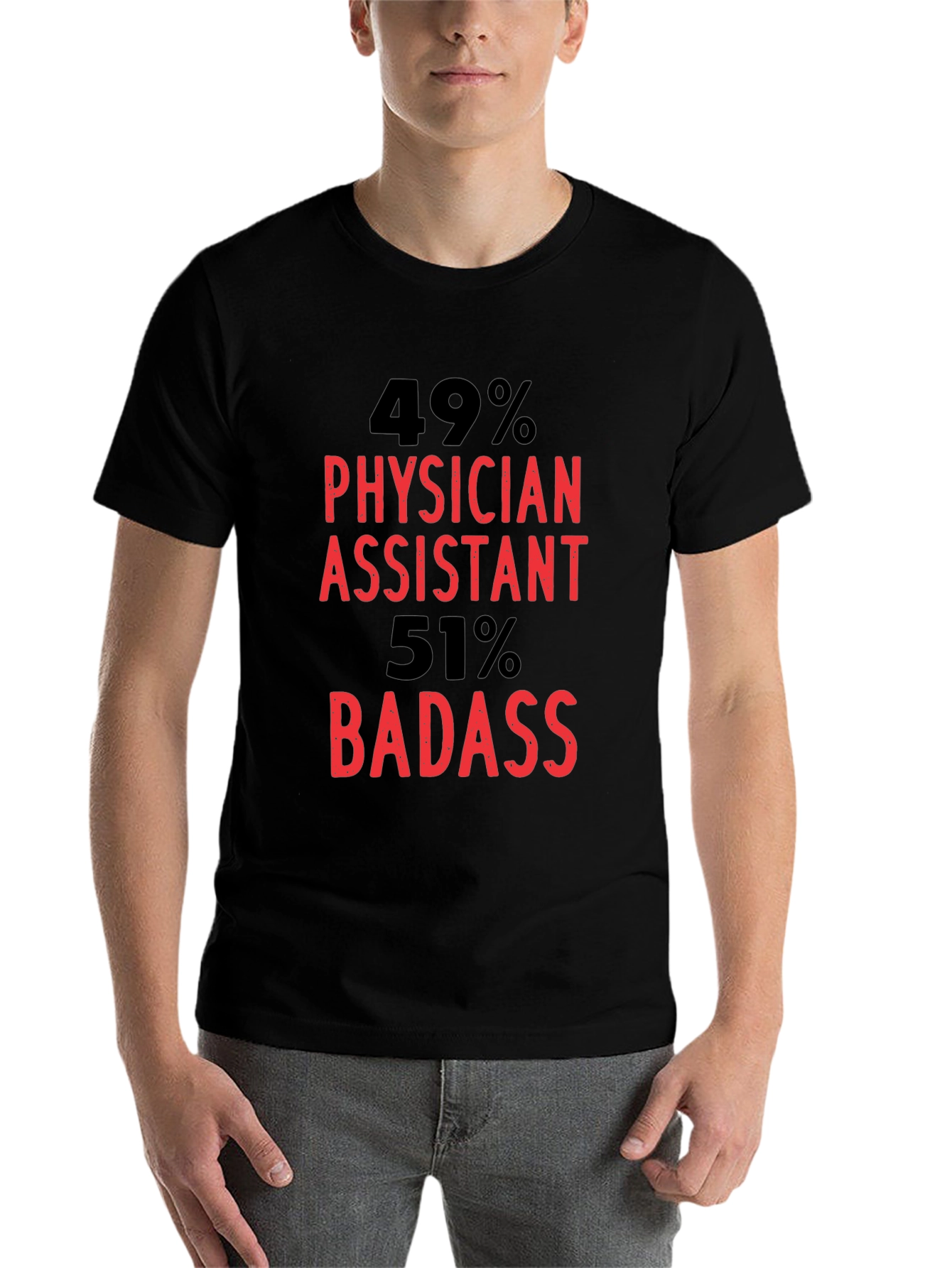 Black Physician Assistant Badass Graphic T-Shirt view 7