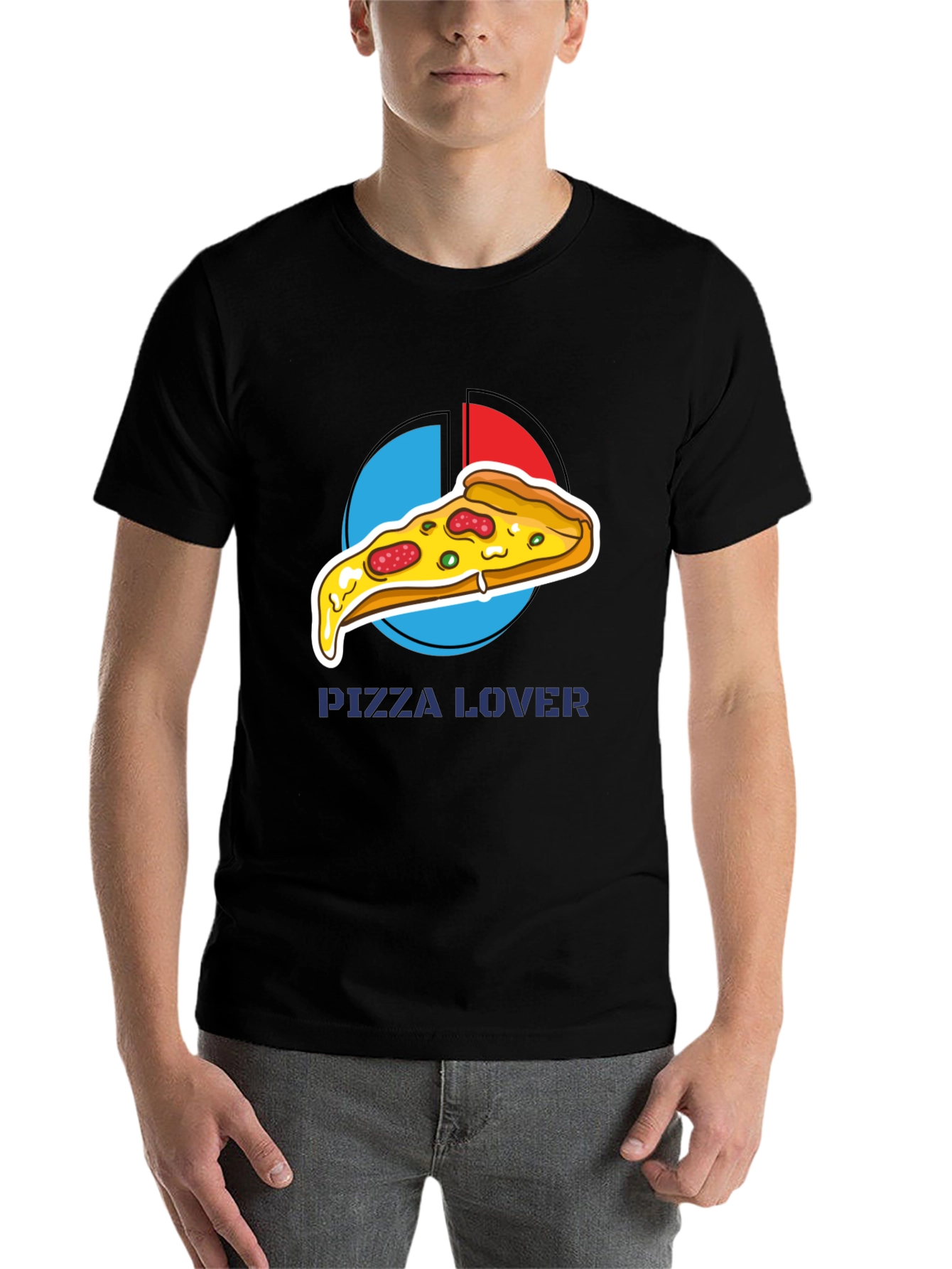 Black Pizza Lover Graphic Tee - Casual Comfort view 7