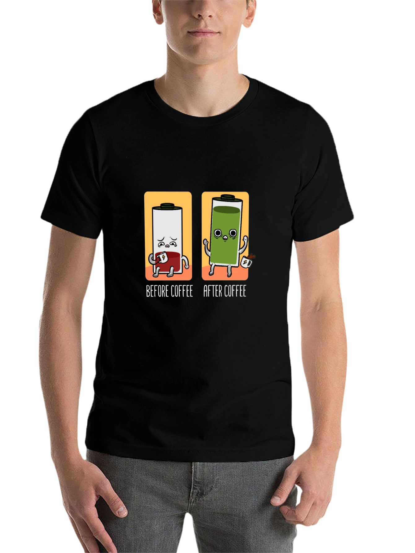 Coffee Lover T-Shirt - Before and After Funny Battery - 7