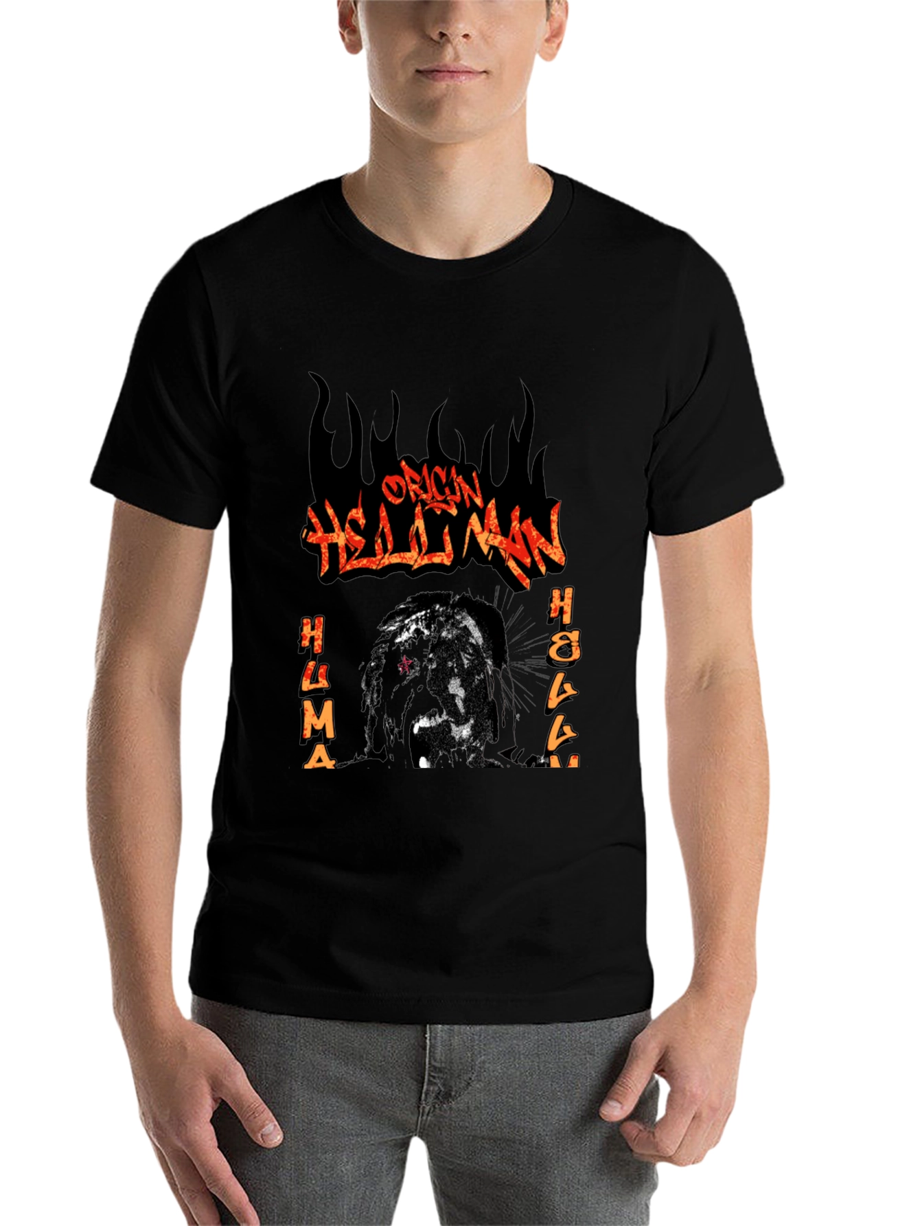Black Origin Hellman T-Shirt - Black Graphic Tee view 7