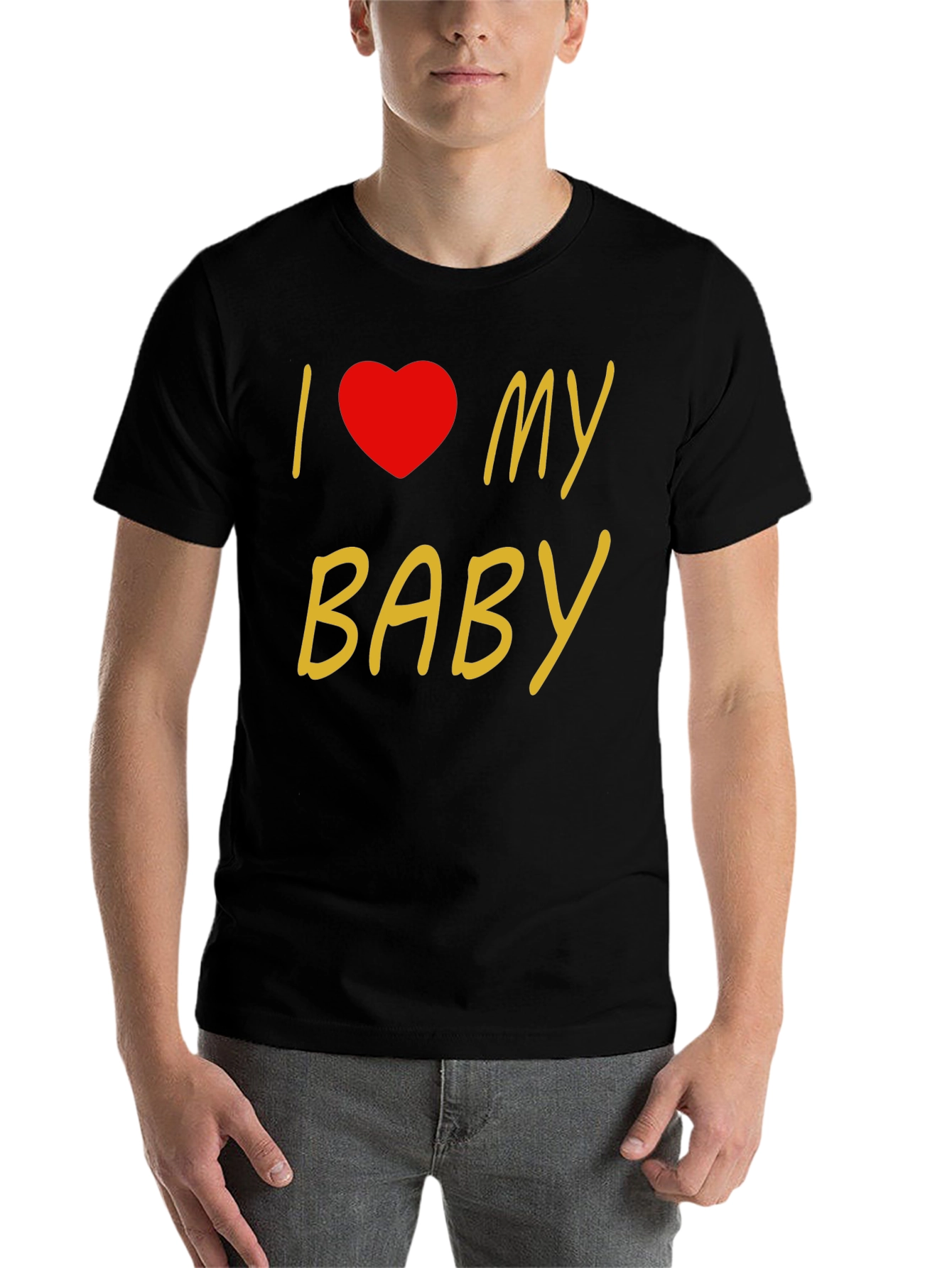 Black I Love My Baby Black T-Shirt view 7