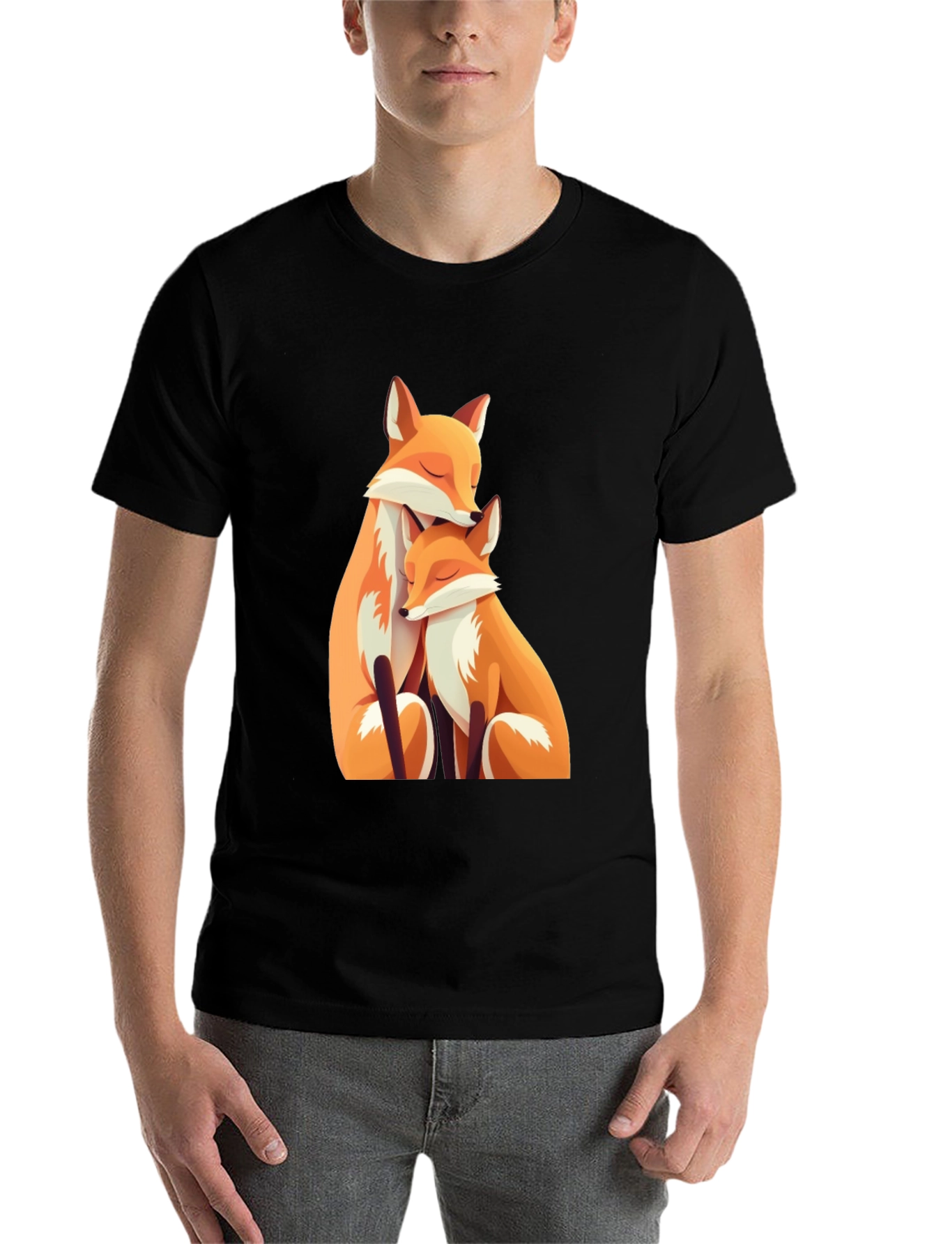 Black Fox Family Graphic Tee - Soft Cotton Blend view 7