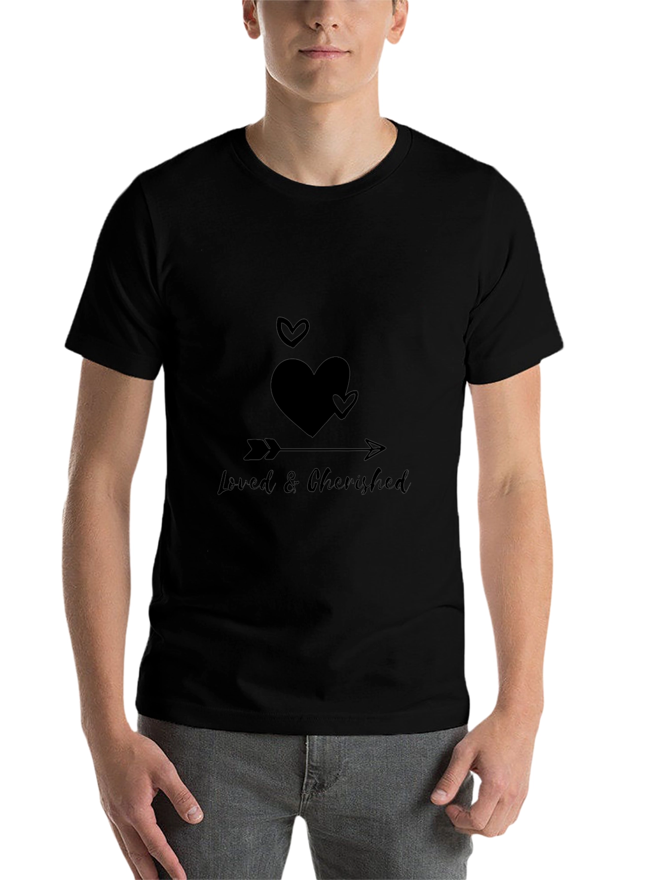 Black Loved & Cherished Black Graphic Tee view 7