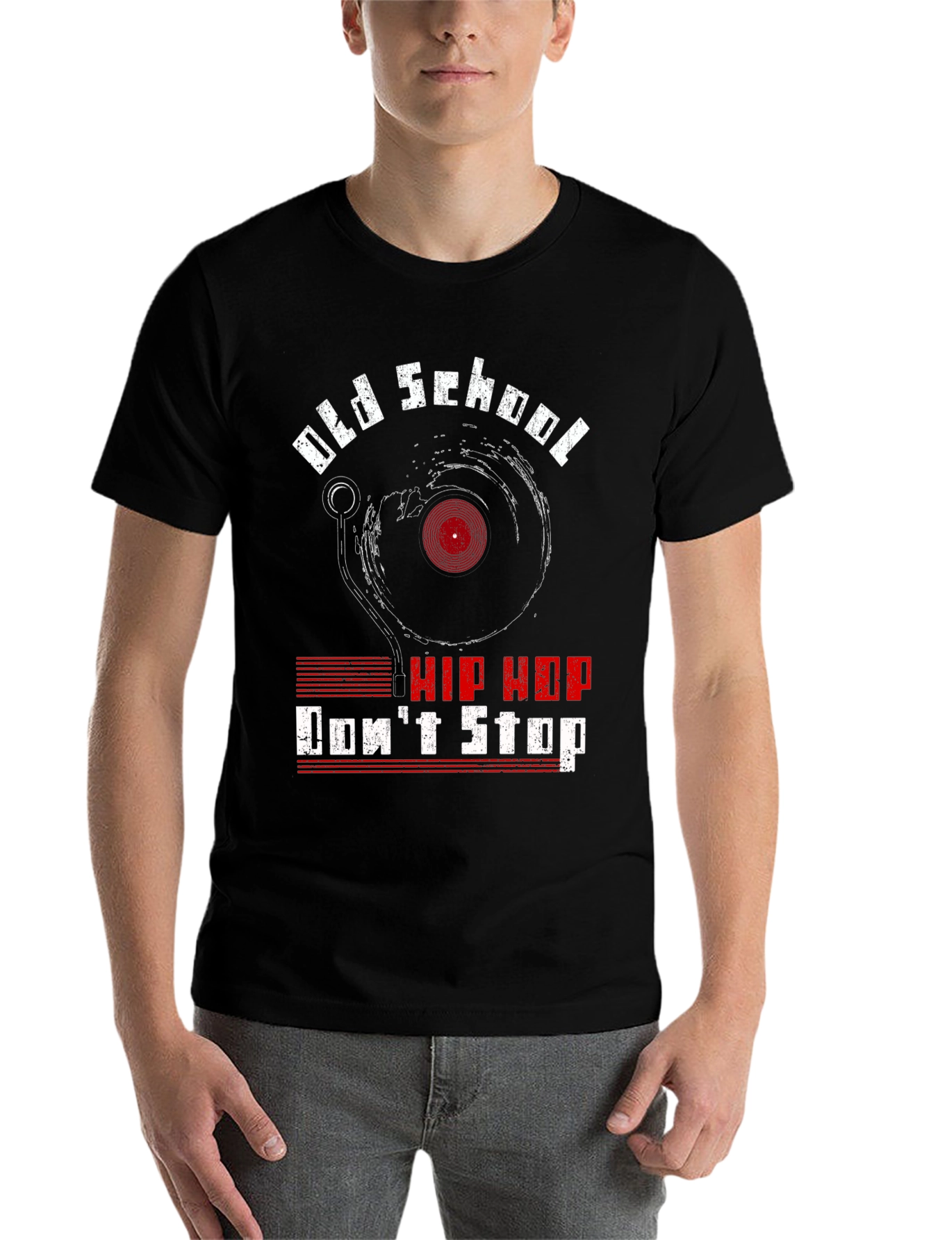 Black Old School Hip Hop T-Shirt - Don't Stop! view 7