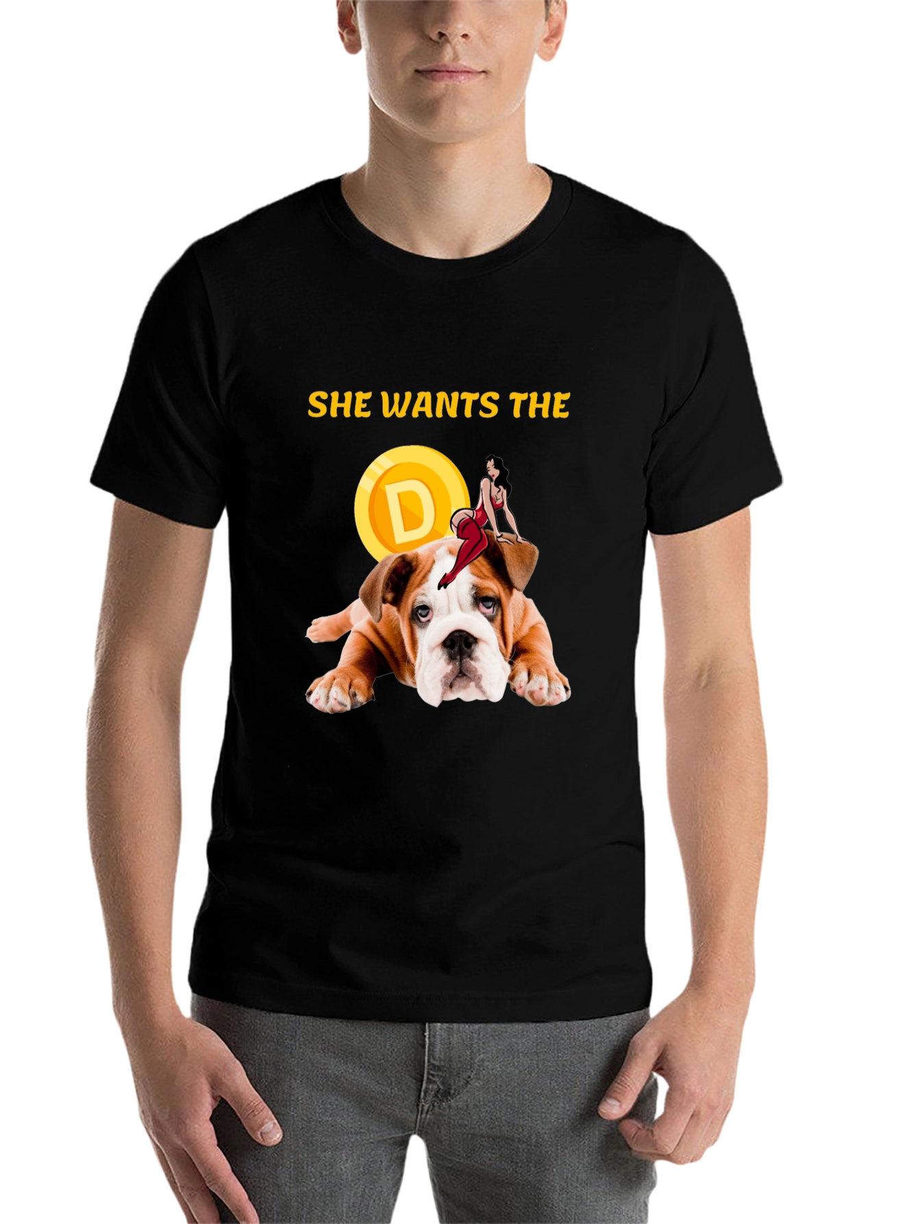 Black She Wants the D Bulldog Graphic Tee view 7
